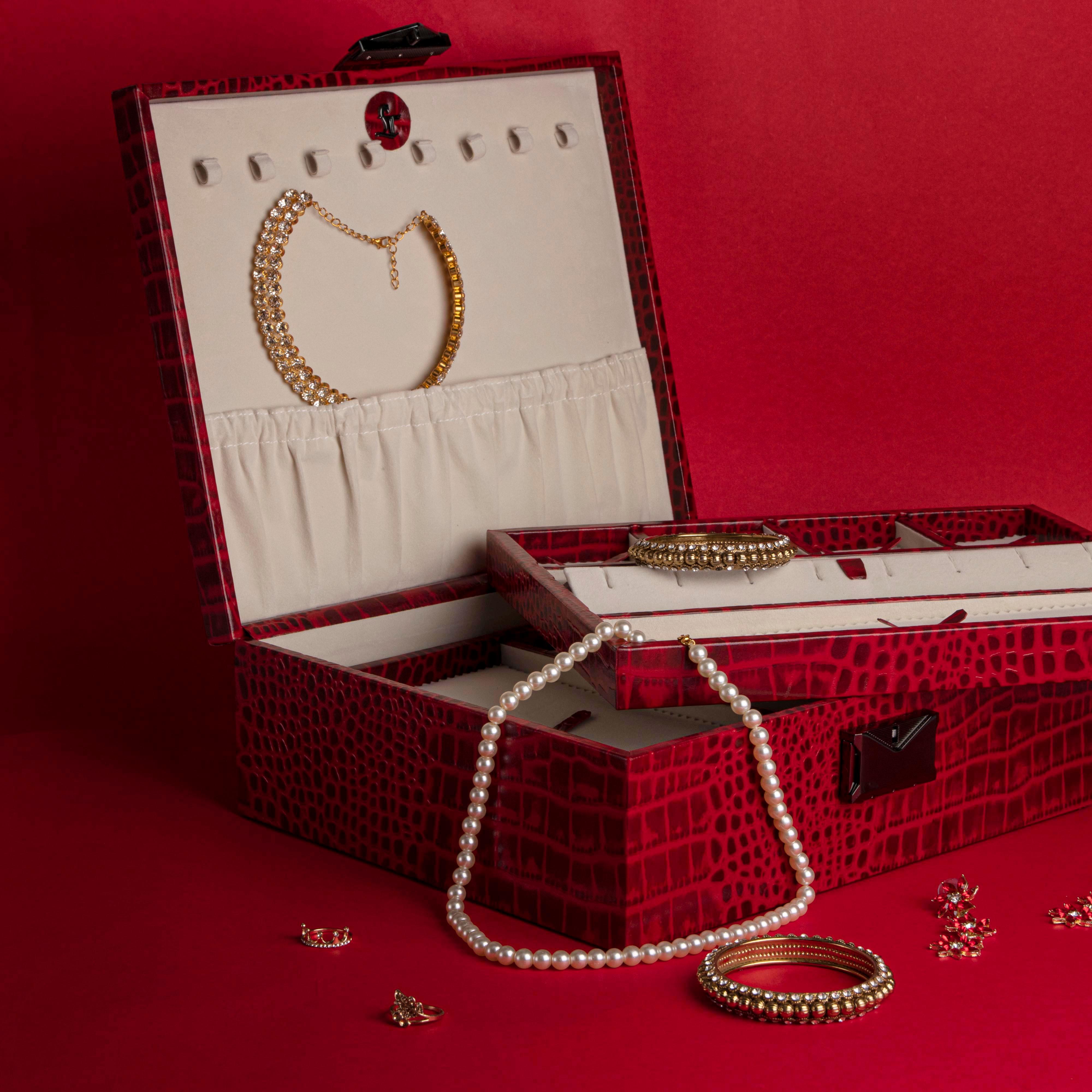 Royce Double Tray Jewellery Box - Leather Talks