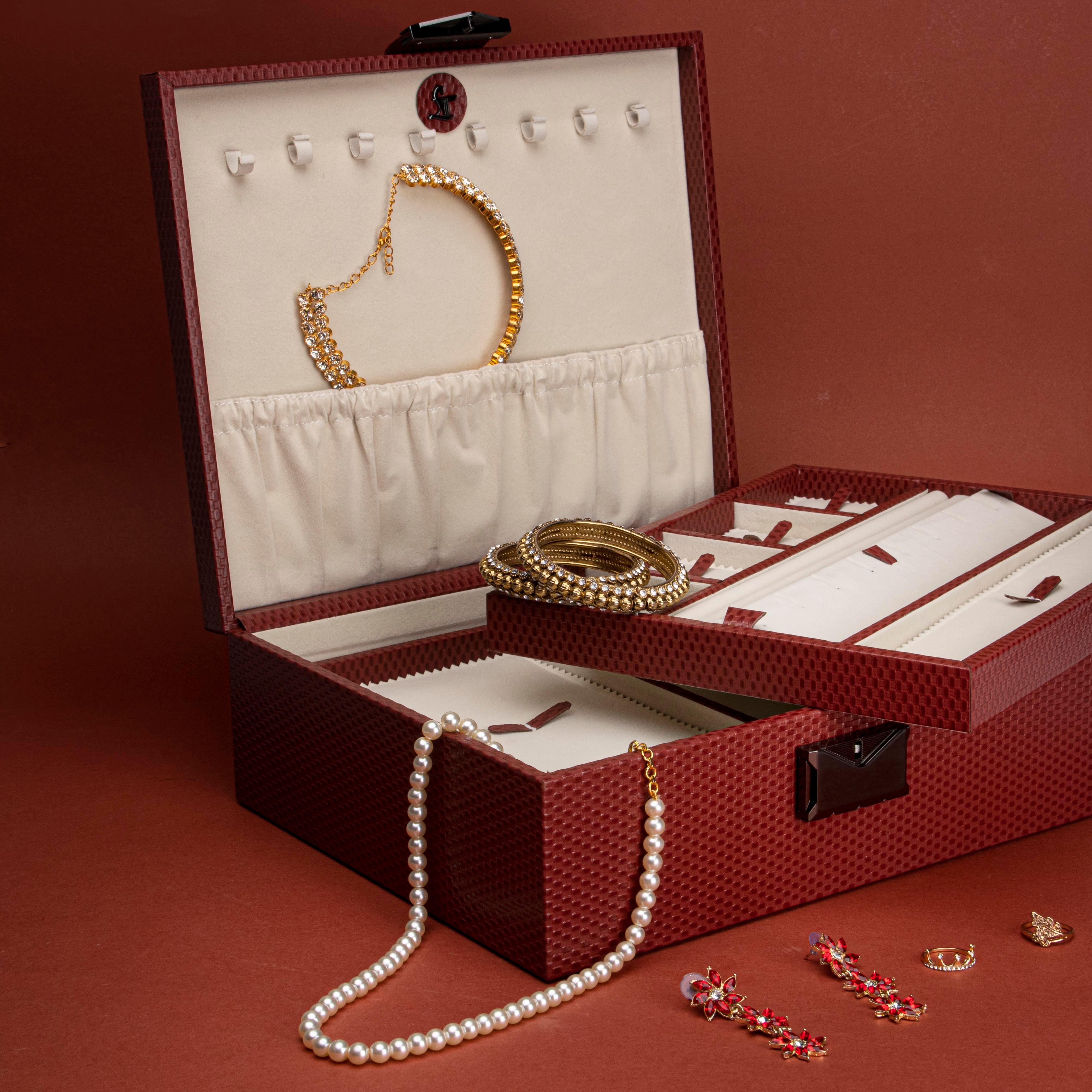 Royce Double Tray Jewellery Box - Leather Talks