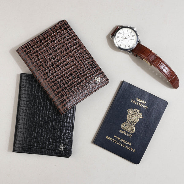 Accord Passport Cover | Genuine Leathe | Color : Black & Brown