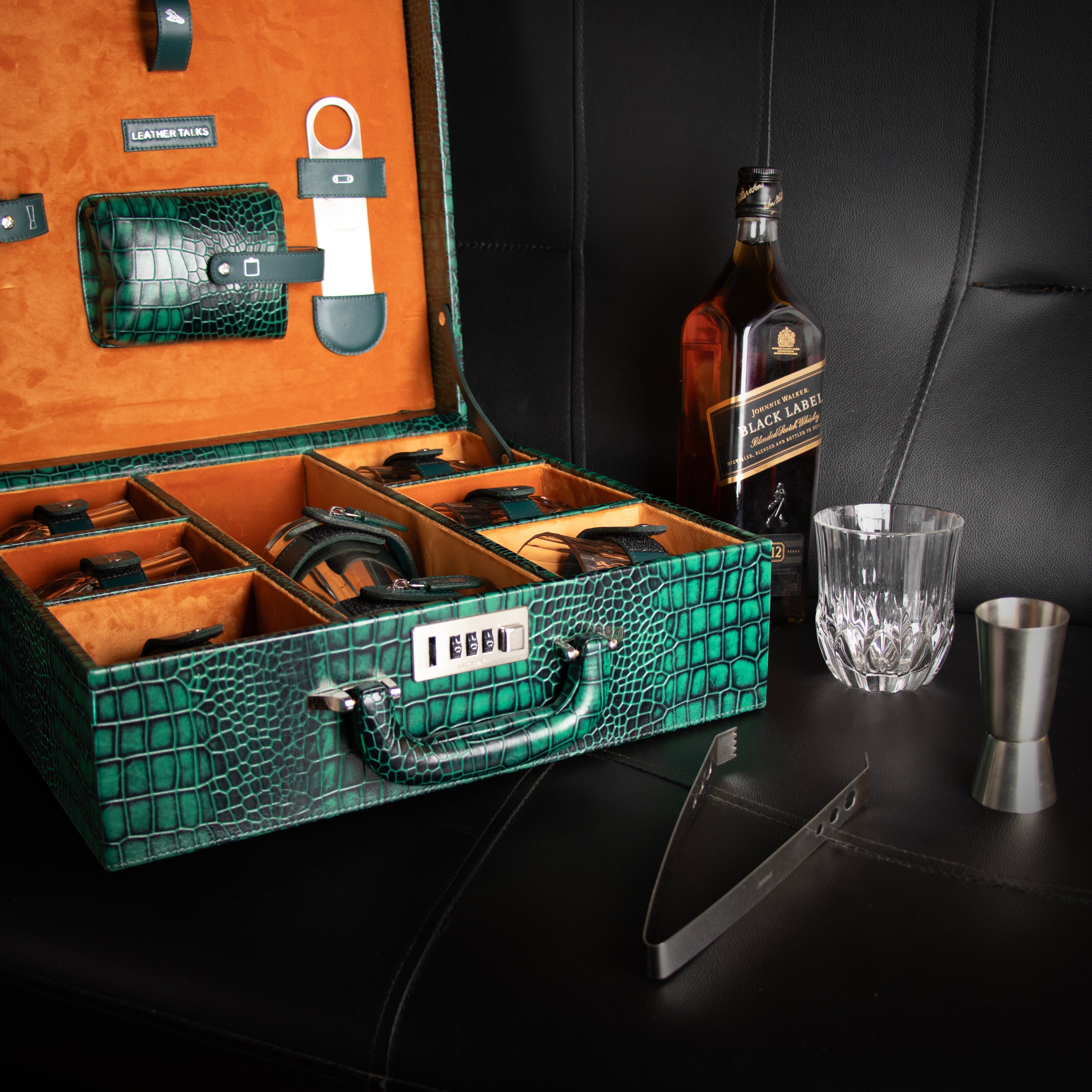 Luxury Genuine Leather Desktop Planner Set | Premium Corporate Diwali Gift for CEOs & Executives | Color: Green Leather Talks