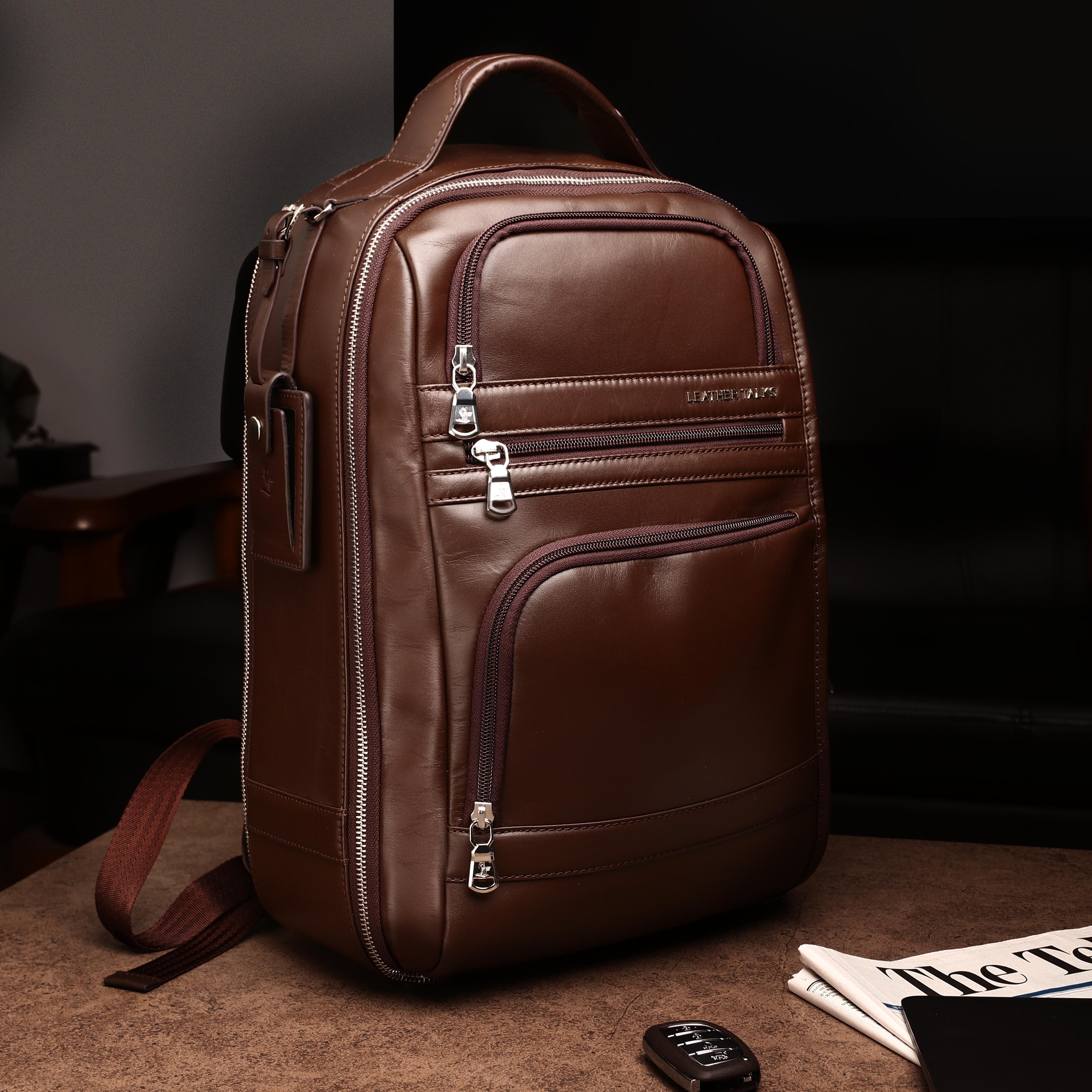 Jacob V 2.0 | Leather Backpack for Men | Lifetime Service Warranty | 100% Genuine Leather | Color: Brown