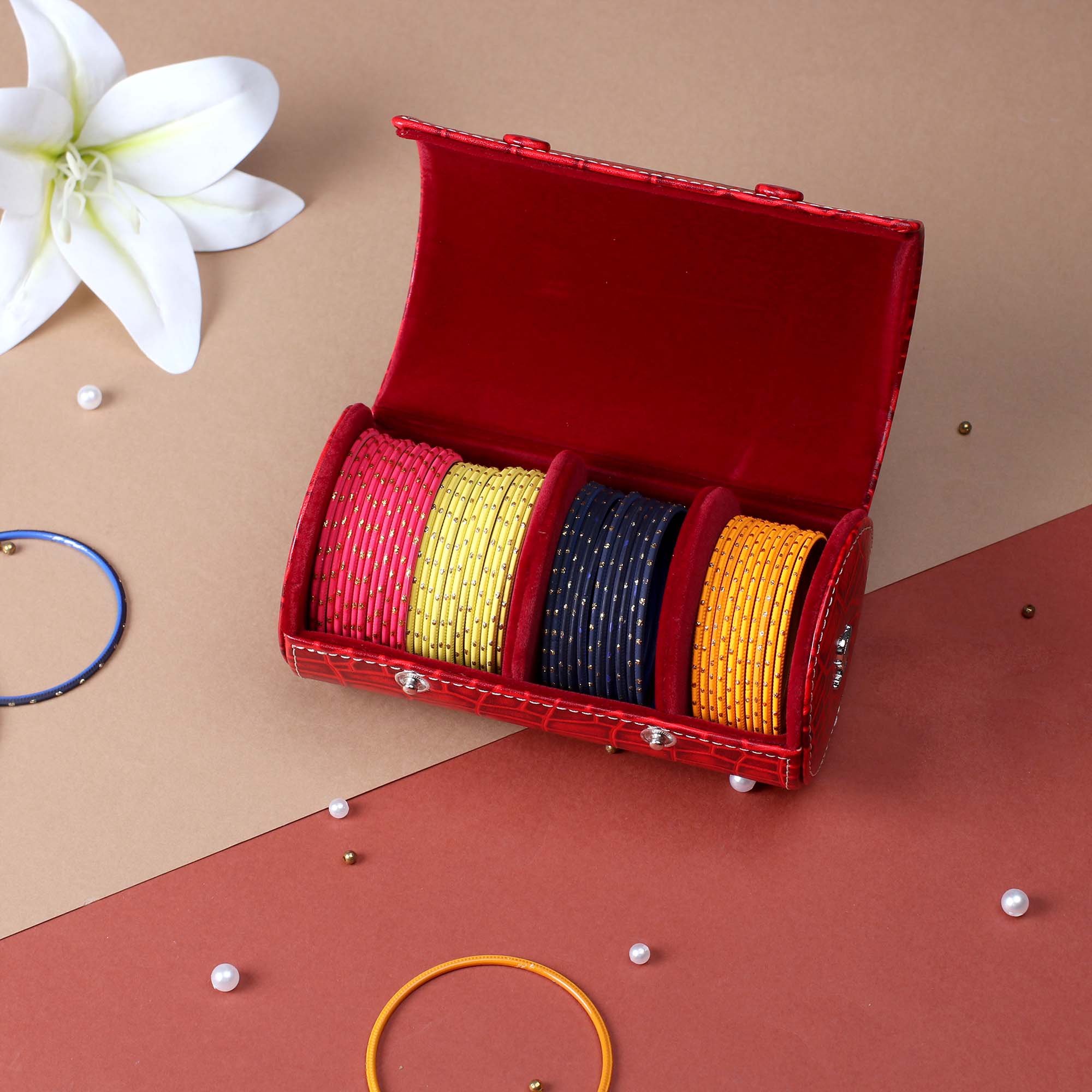 Red color with croco pattern