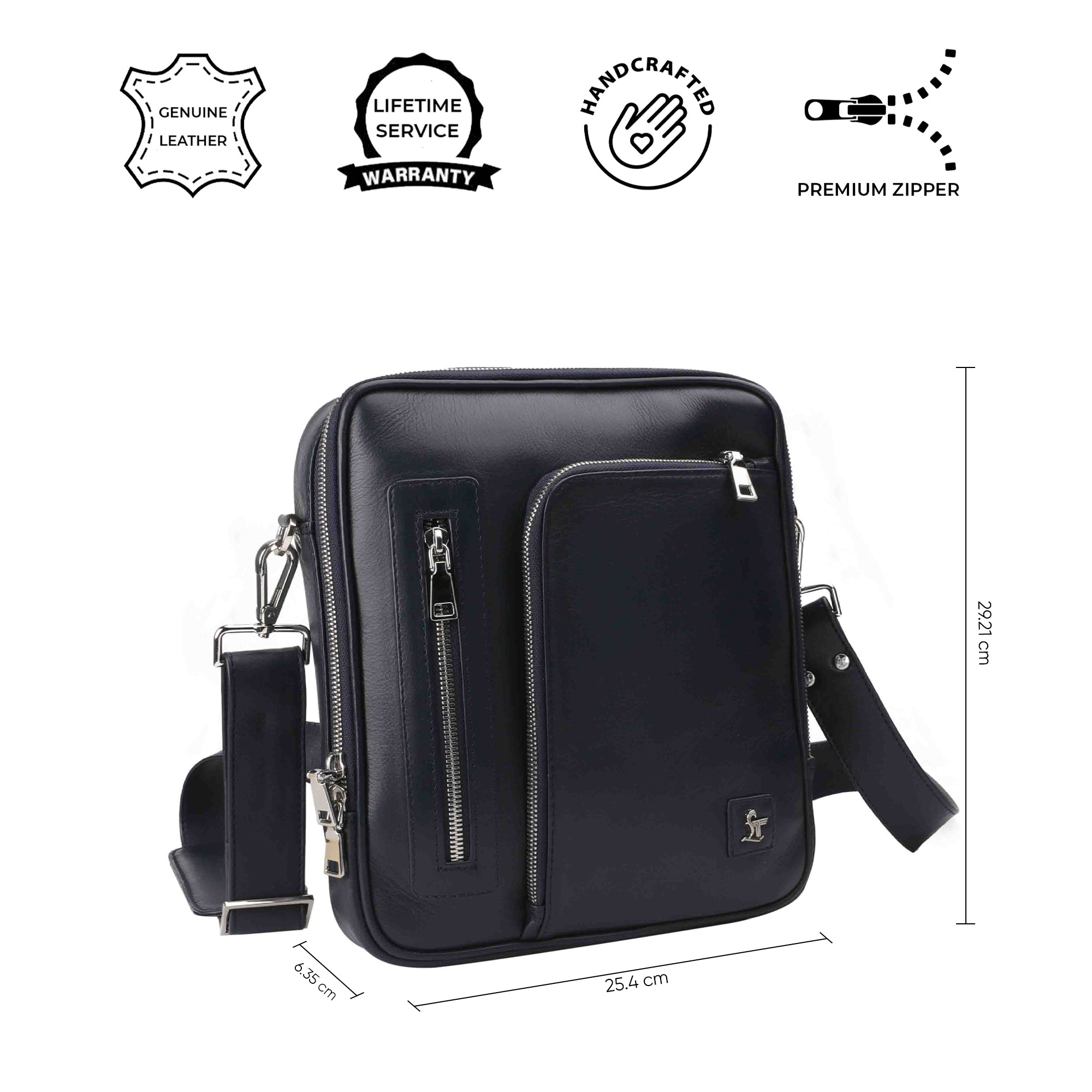 Leather messenger bag