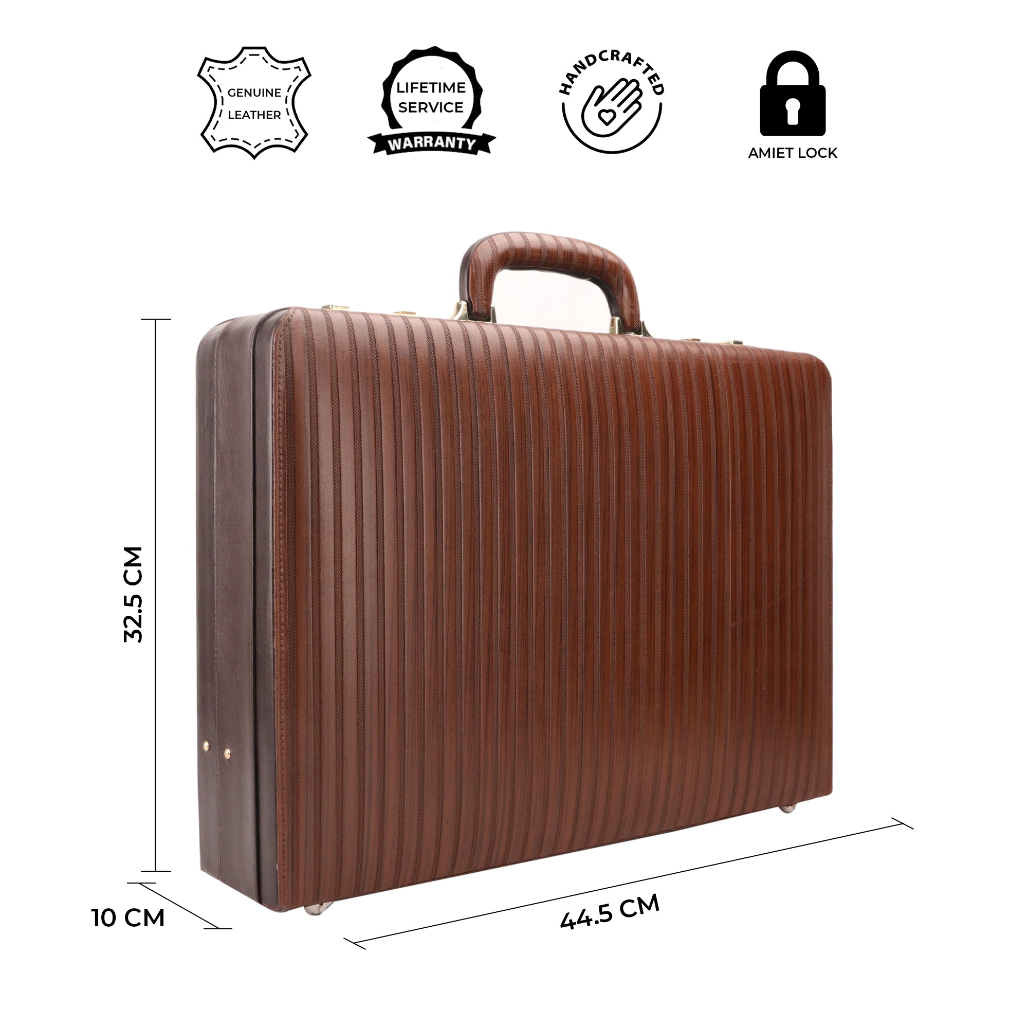 Soft genuine leather briefcase