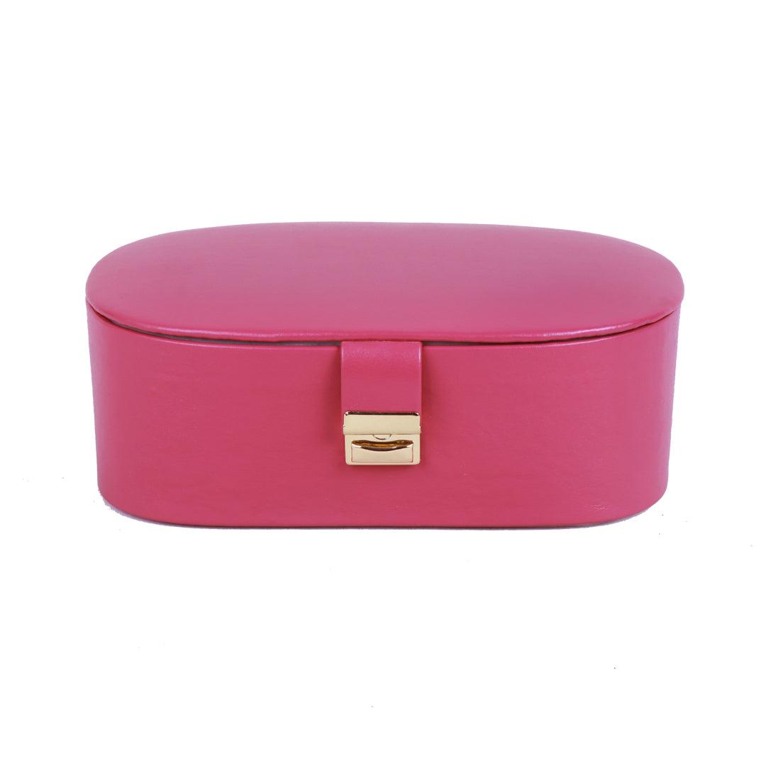 Jewellery Box III | Leather Jewellery Box | 100% Genuine Leather | Lifetime Service Warranty | Color: Pink