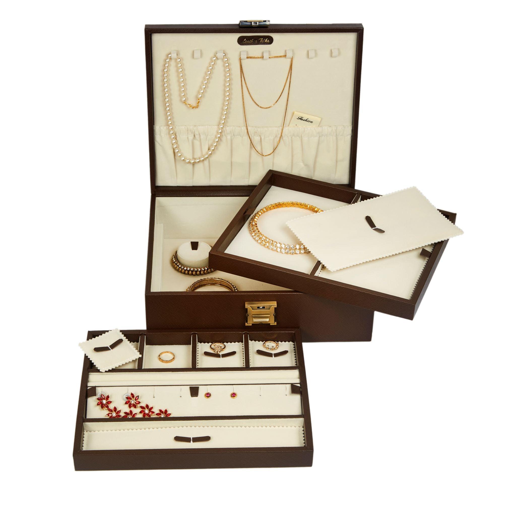 Royce Double Tray Jewellery Box - Leather Talks