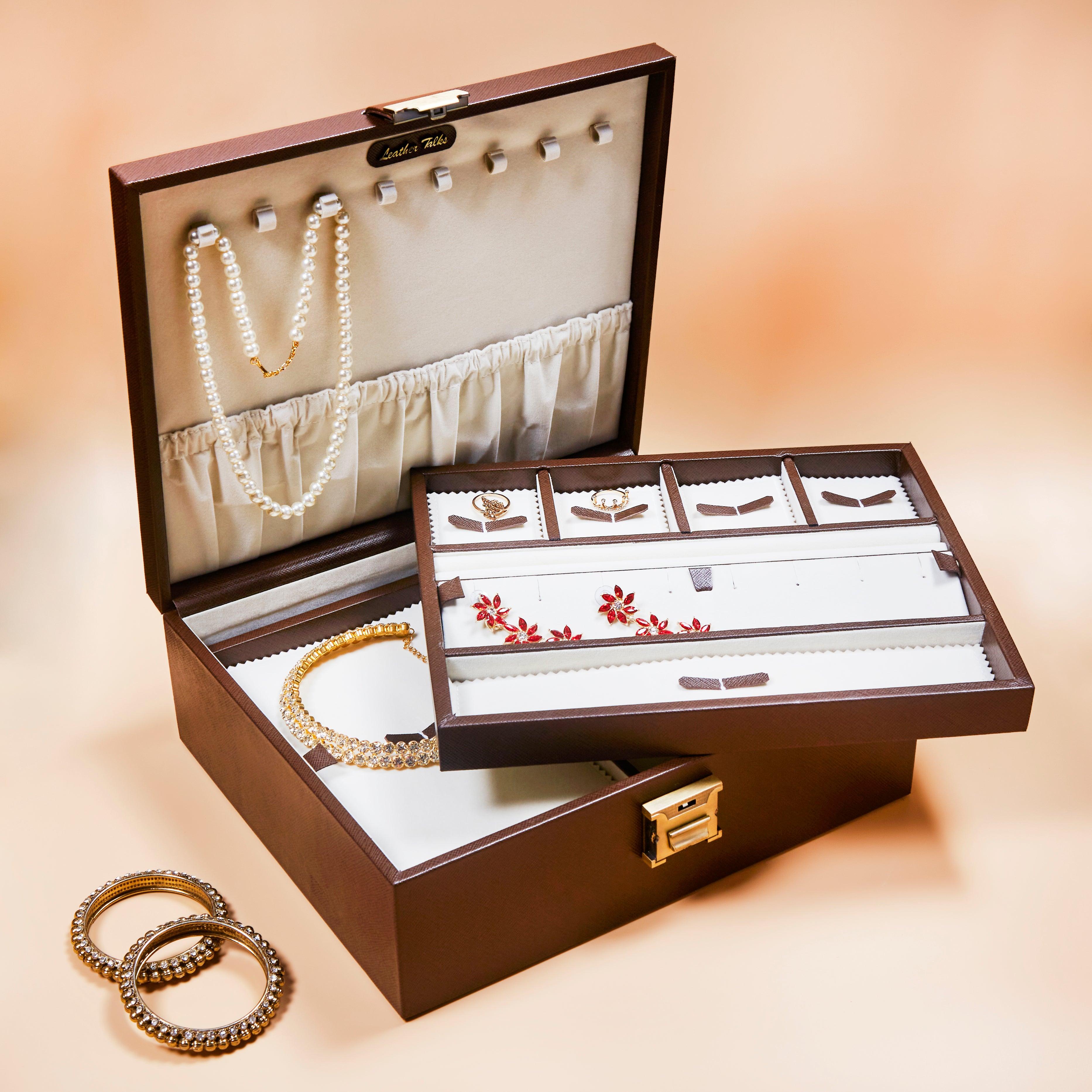 Royce Double Tray Jewellery Box - Leather Talks