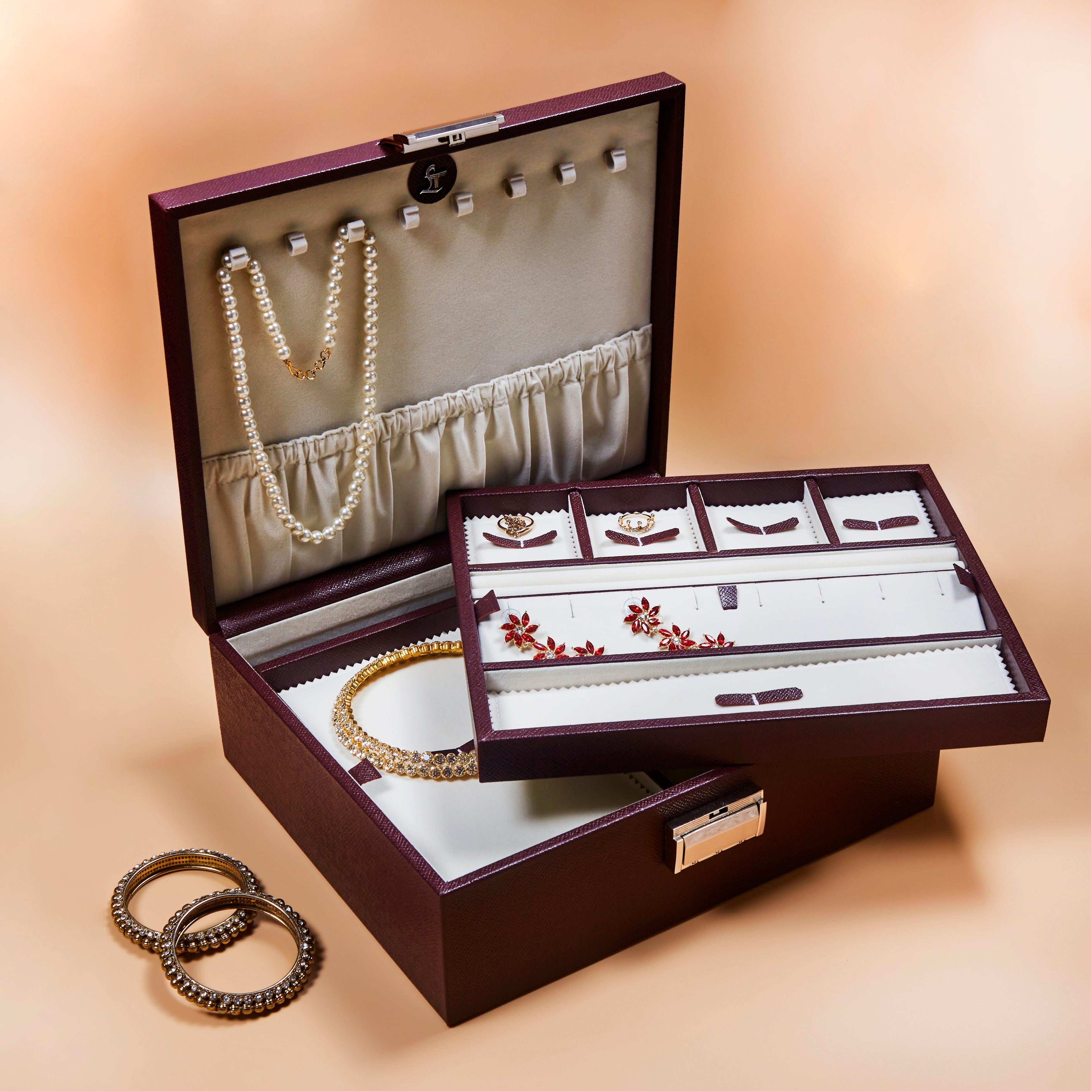 Royce Double Tray Jewellery Box - Leather Talks