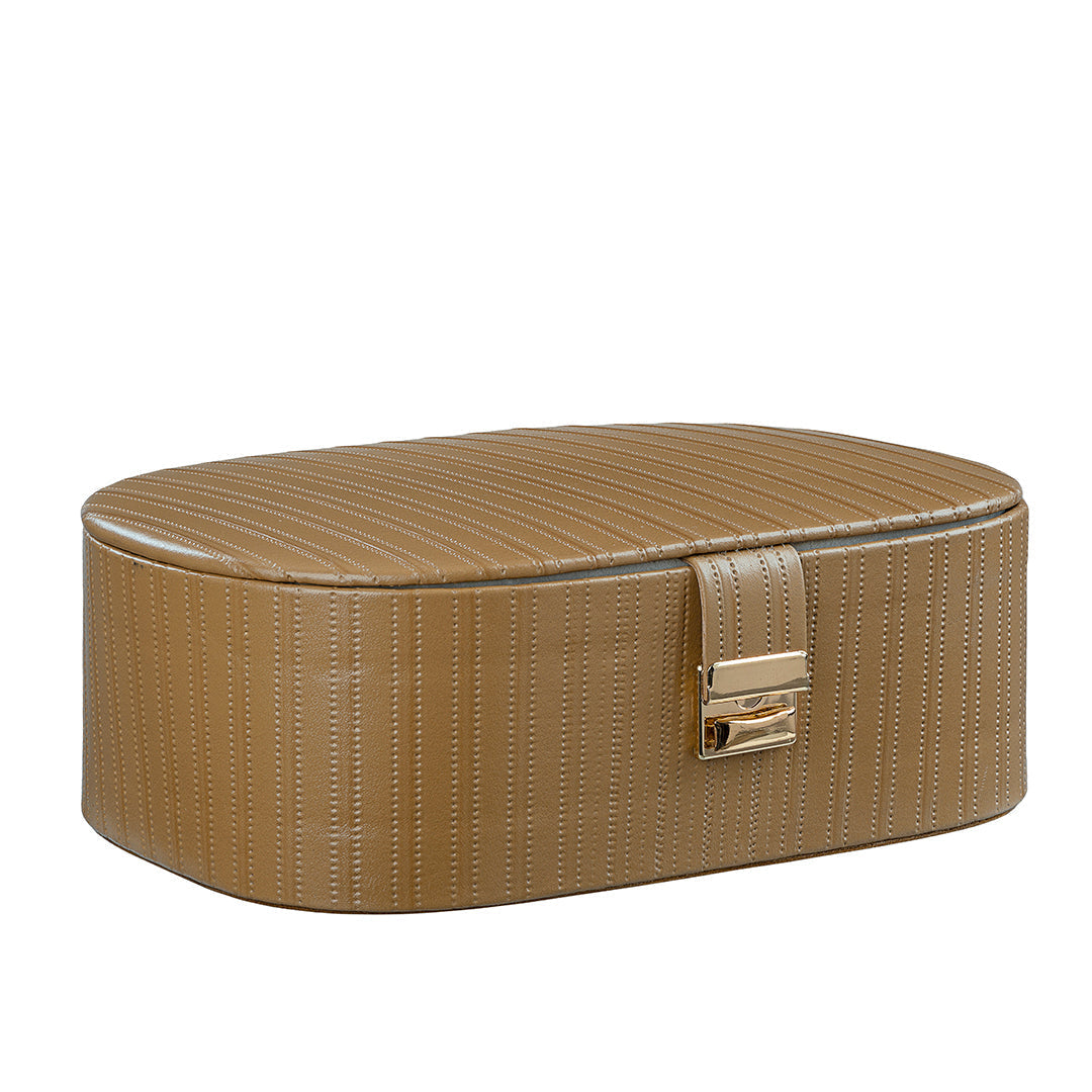 Jewellery Box III | Leather Jewellery storage Box | Color: Stich Cherry, Brown, Tan Leather Talks