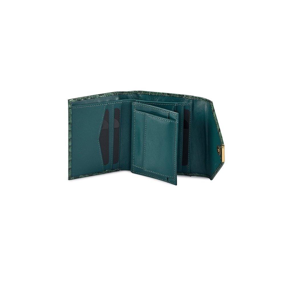 Keva Ladies Wallet | Croco Leather Wallet for Women | 100% Genuine Leather | Color: Green