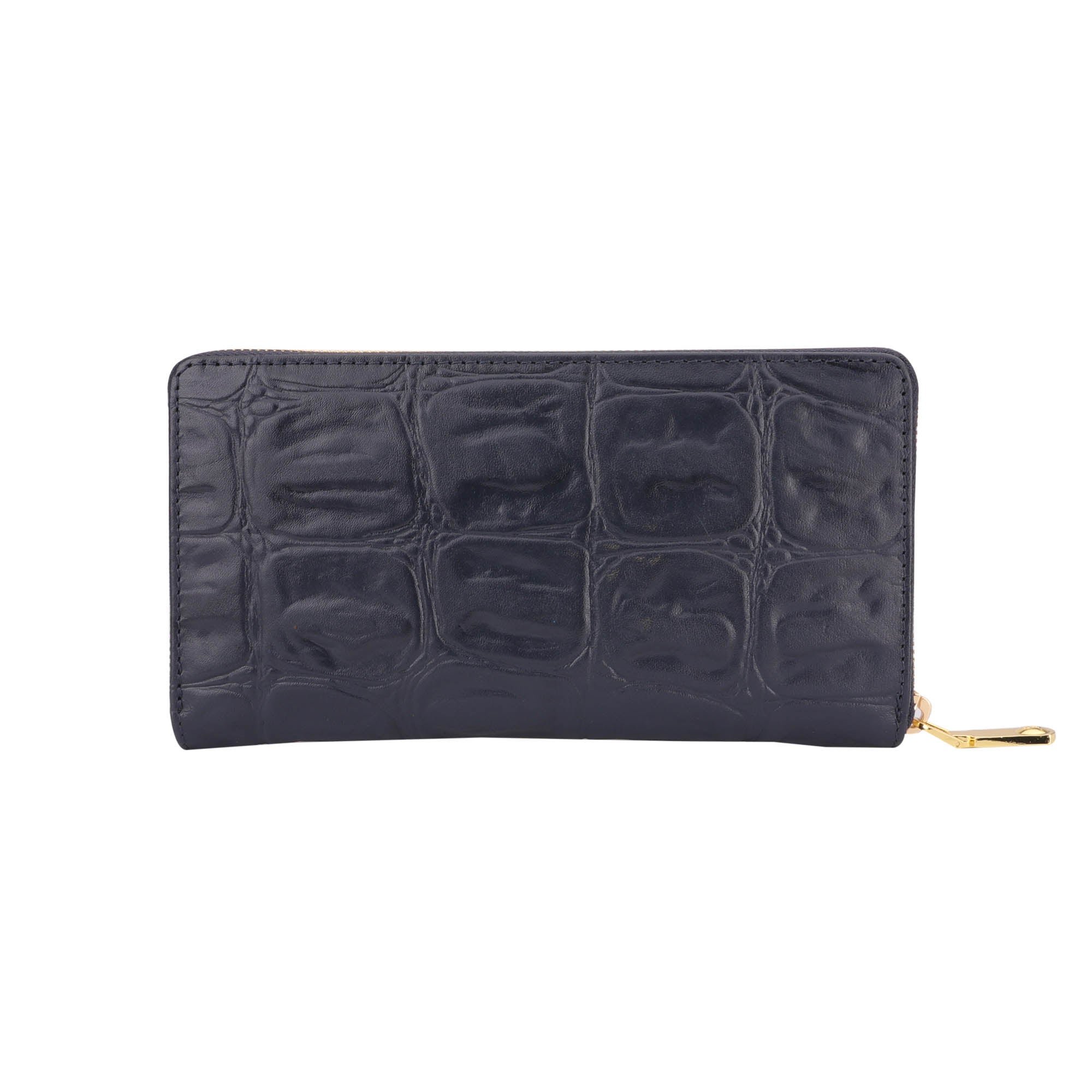 Palm II | Croco Tail Leather Wallet for Women | 100% Genuine Leather | Color: Blue