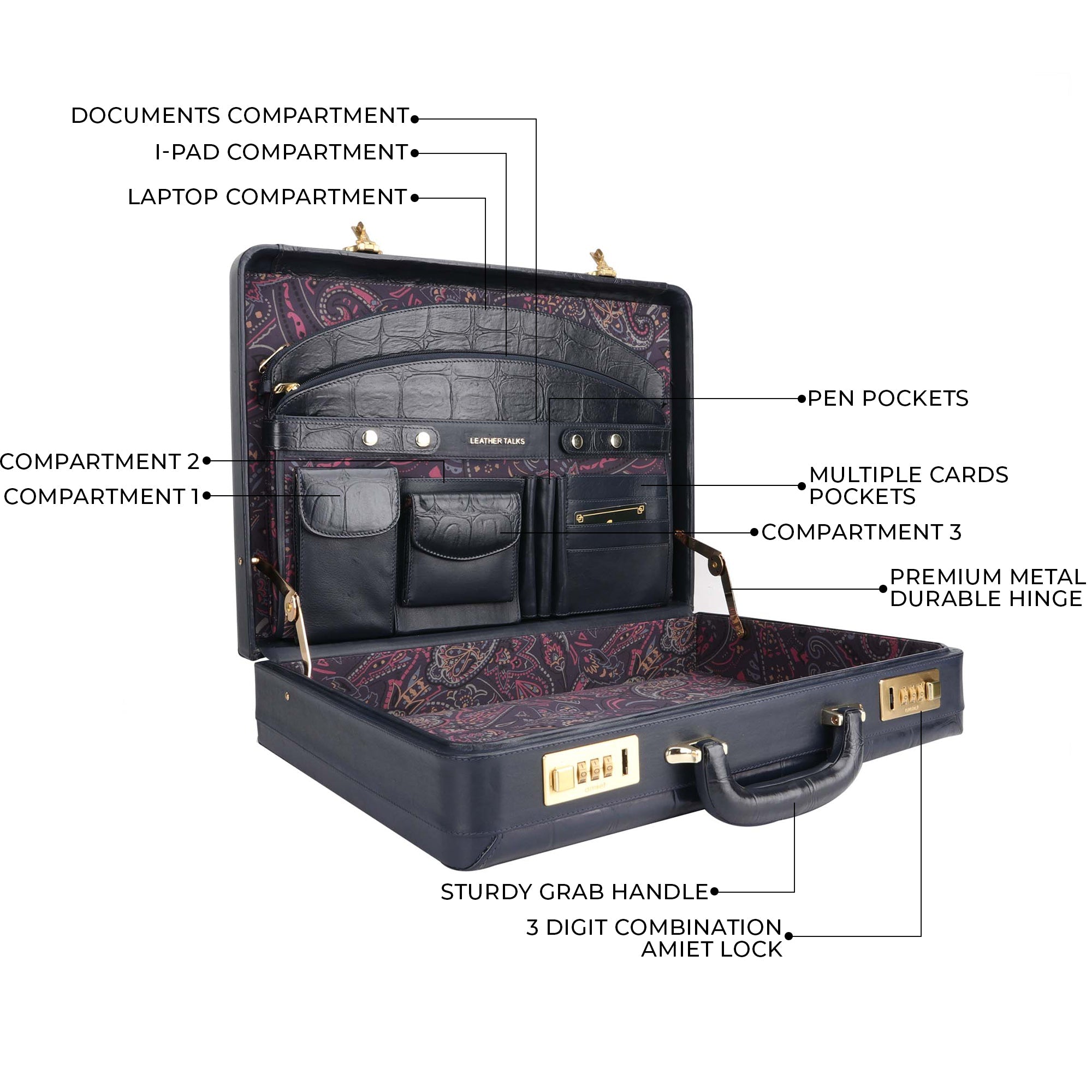 Mens Leather Attache Case