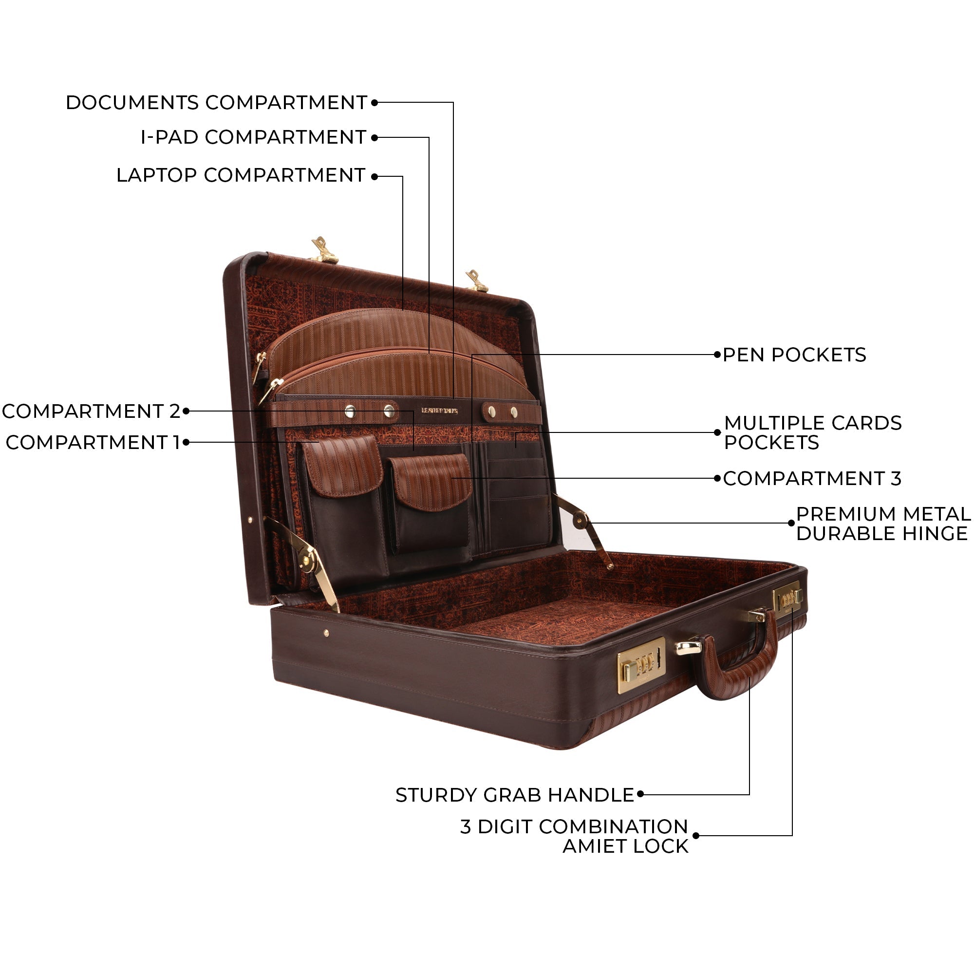 Mens Leather Attache Case