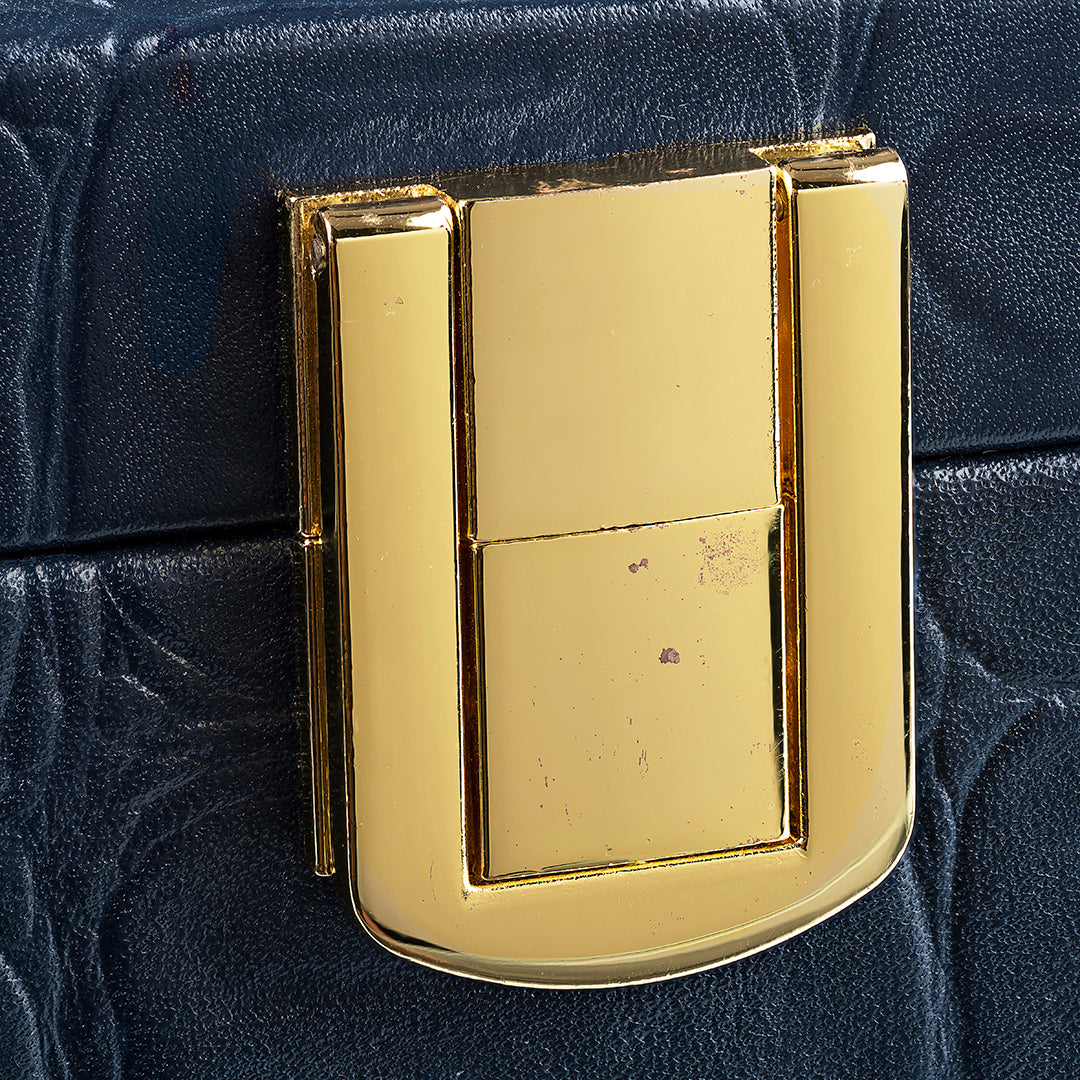 Galio Leather Watch Box / Case | 100% Genuine Leather | Can Hold 6 Watches | Acrylic Glass Top | Color: Blue