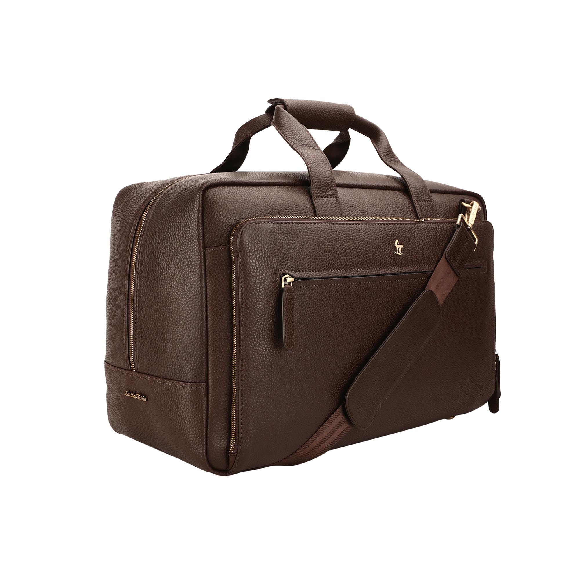 MarcoPolo Travel Duffle Bag| Colour: Black & Brown LeatherTalks