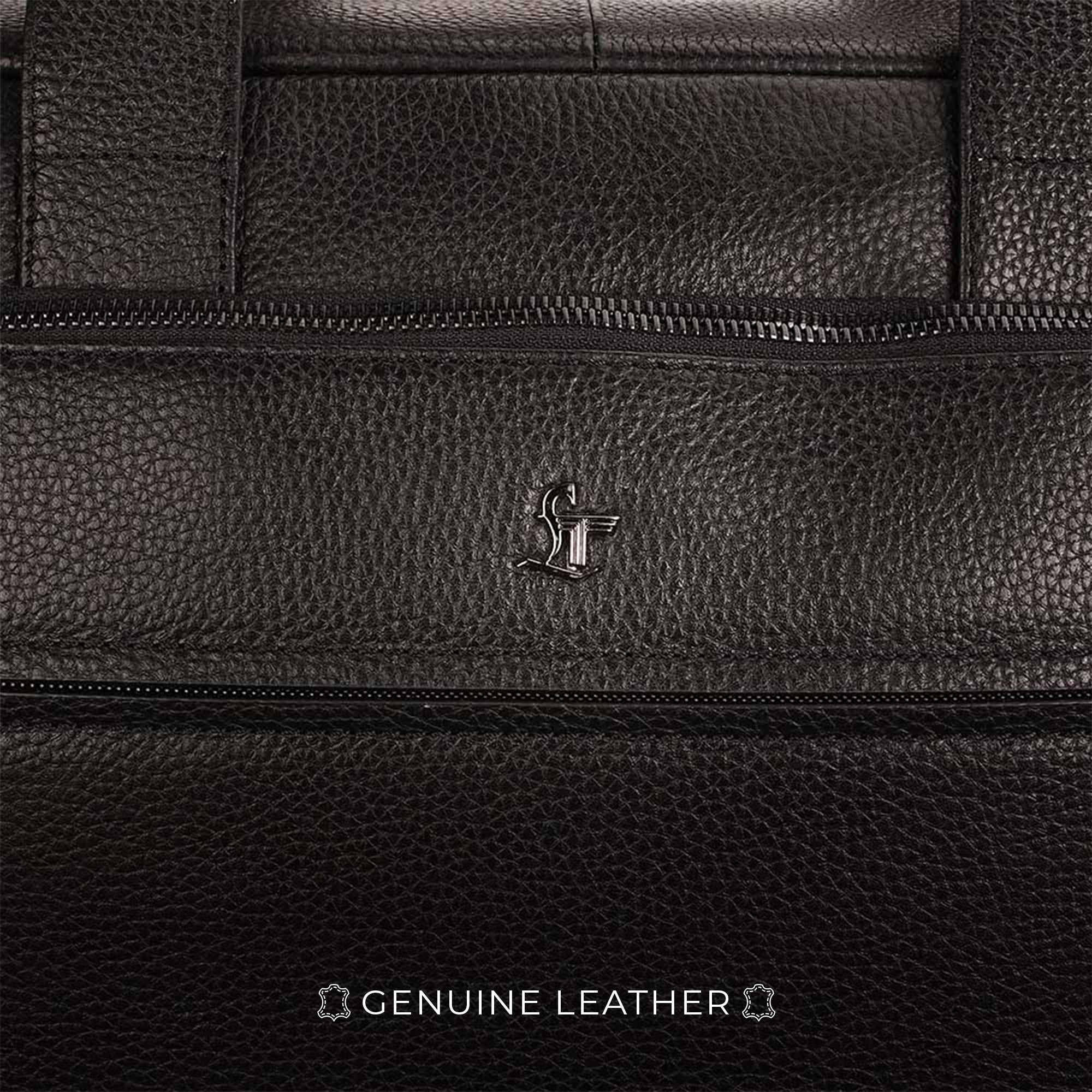 MarcoPolo Travel Duffle Bag| Colour: Black & Brown LeatherTalks