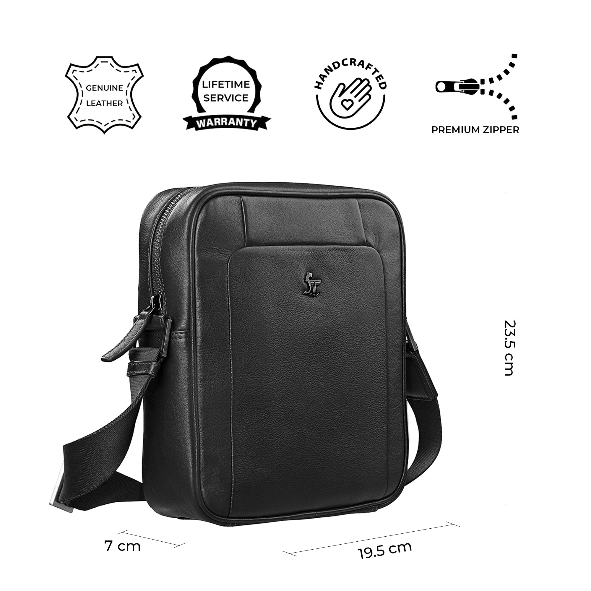 Men's leather travel side bag
