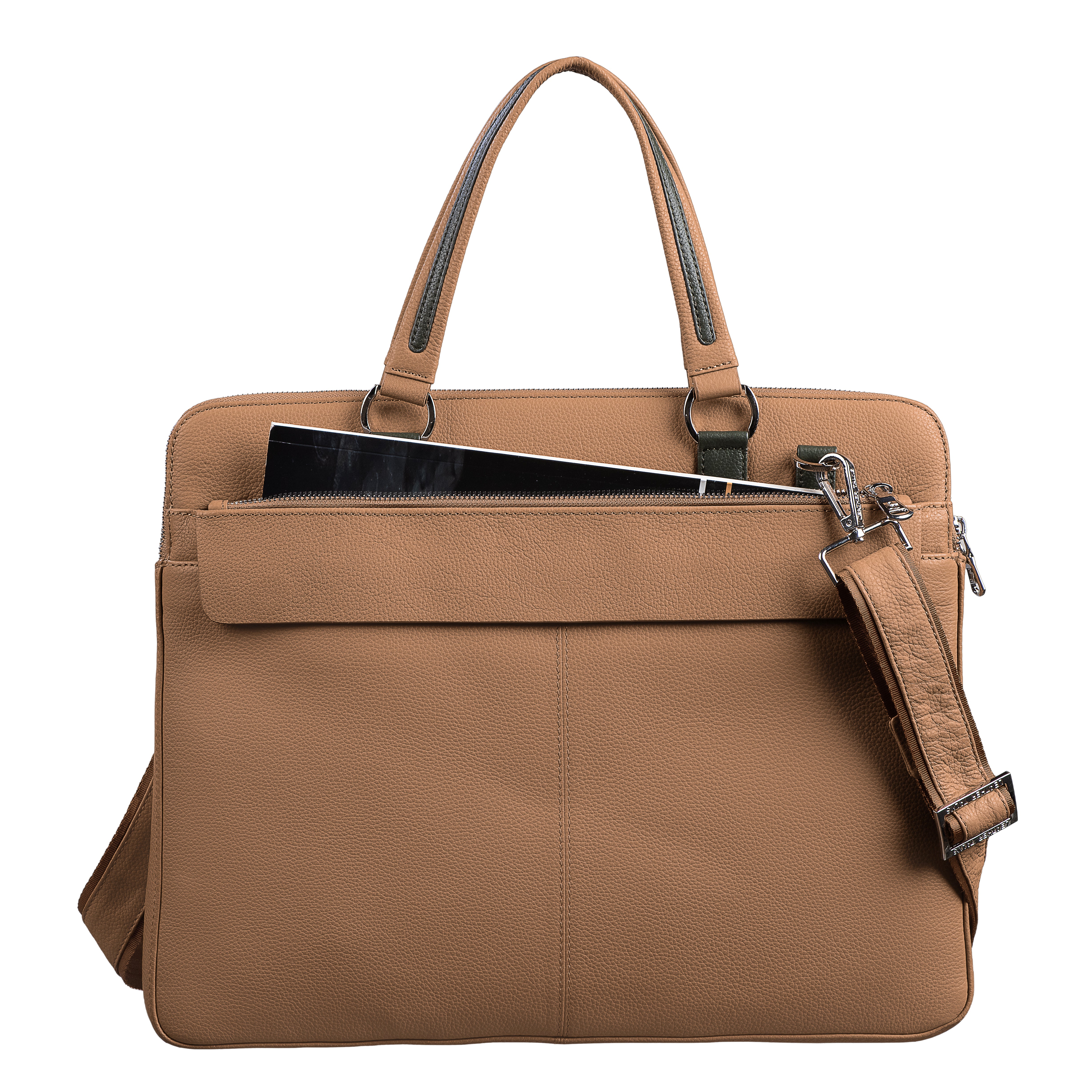 Men’s Premium Leather Folio Bag – Organised Interior with Pen Pockets & Zipper Compartments