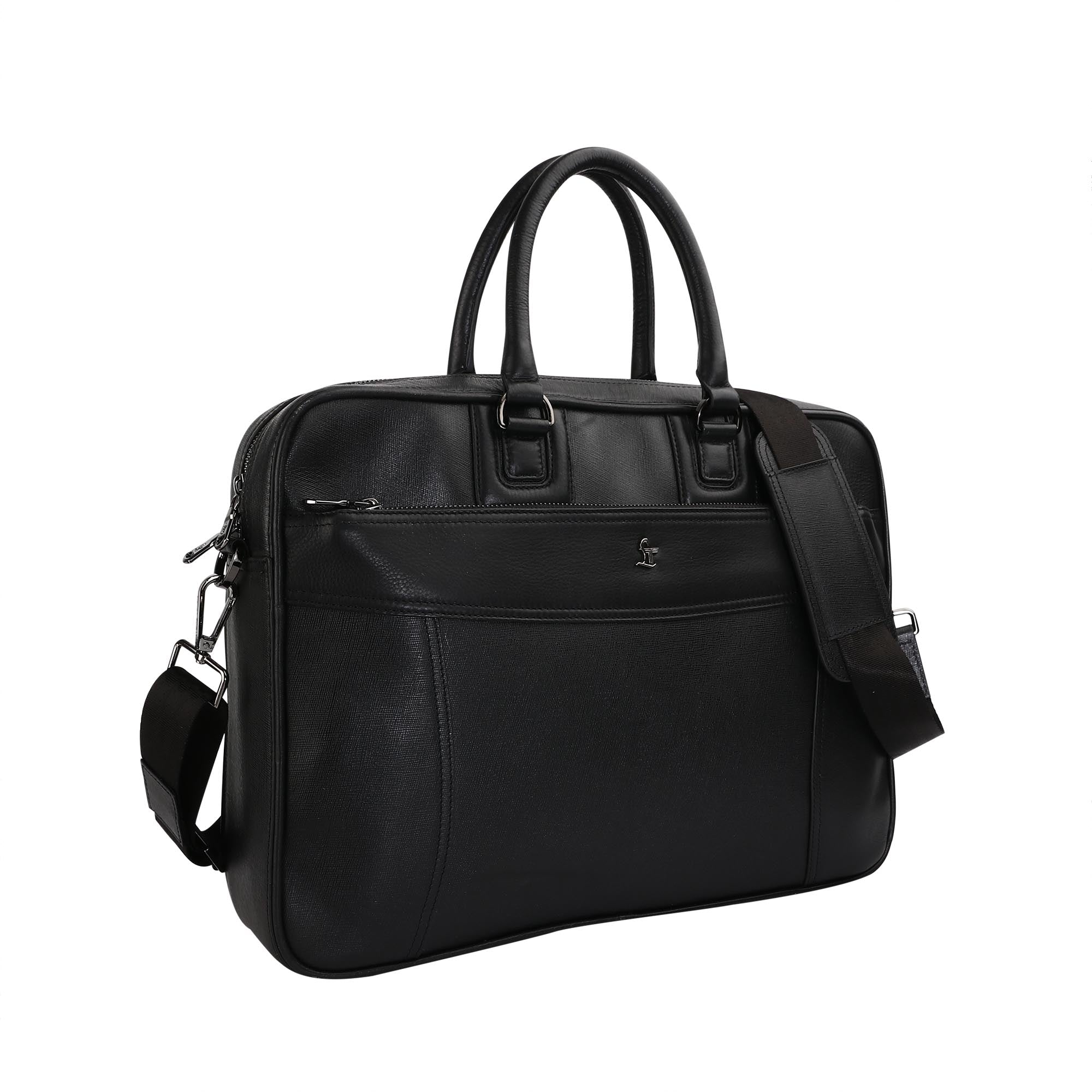 Smith | Leather Portfolio Bag | 100% Genuine Leather | Lifetime Service Warranty | Color: Black