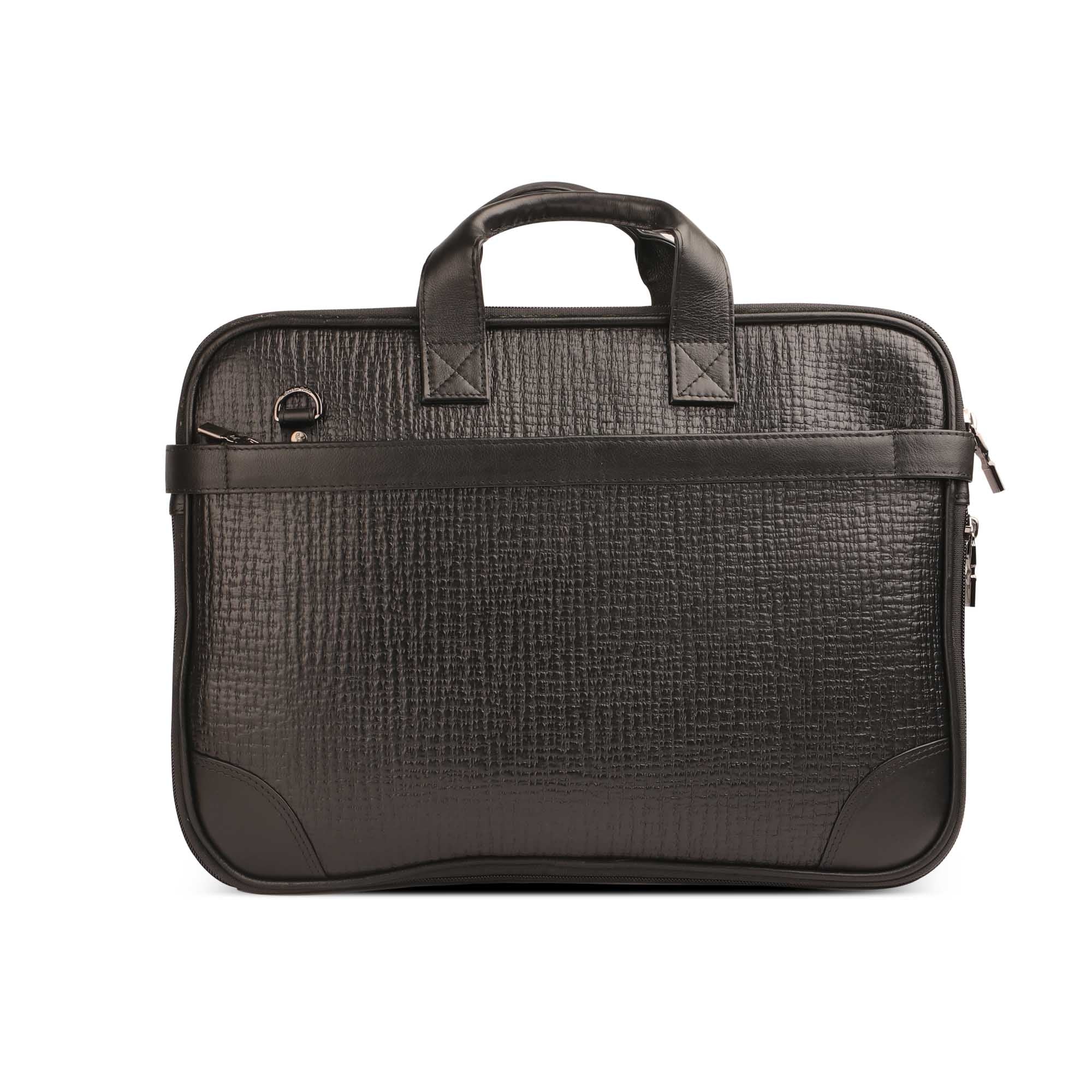 Office Folio Bag III | Leather Portfolio Bag | For Office Use | Colour - Black