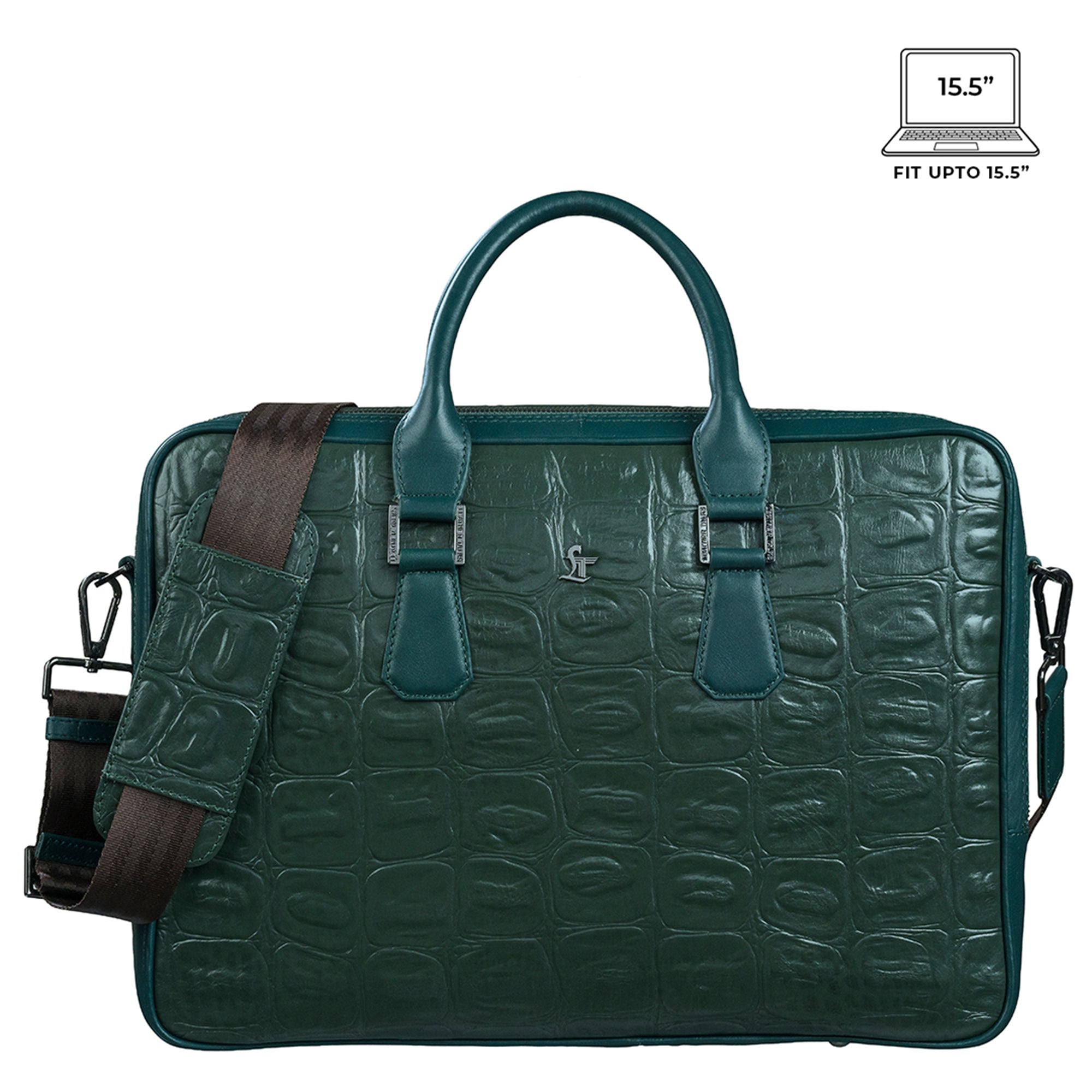 Great Dane | Luxury Laptop Bag | Premium Genuine Leather | For Office Use | Colour - Green | Leather Talks