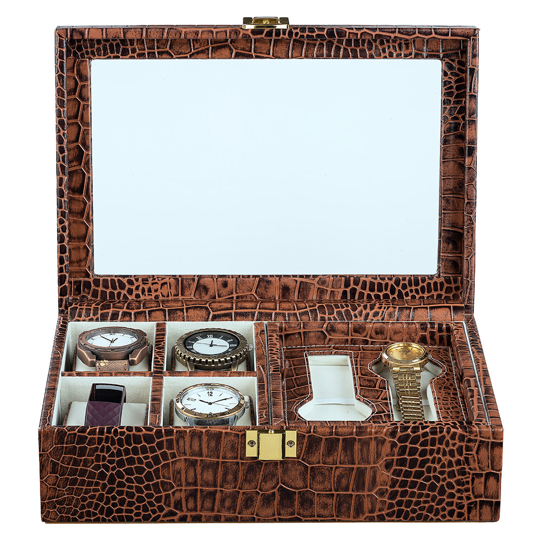 Galio Leather Watch Box For Men . Color Tan
