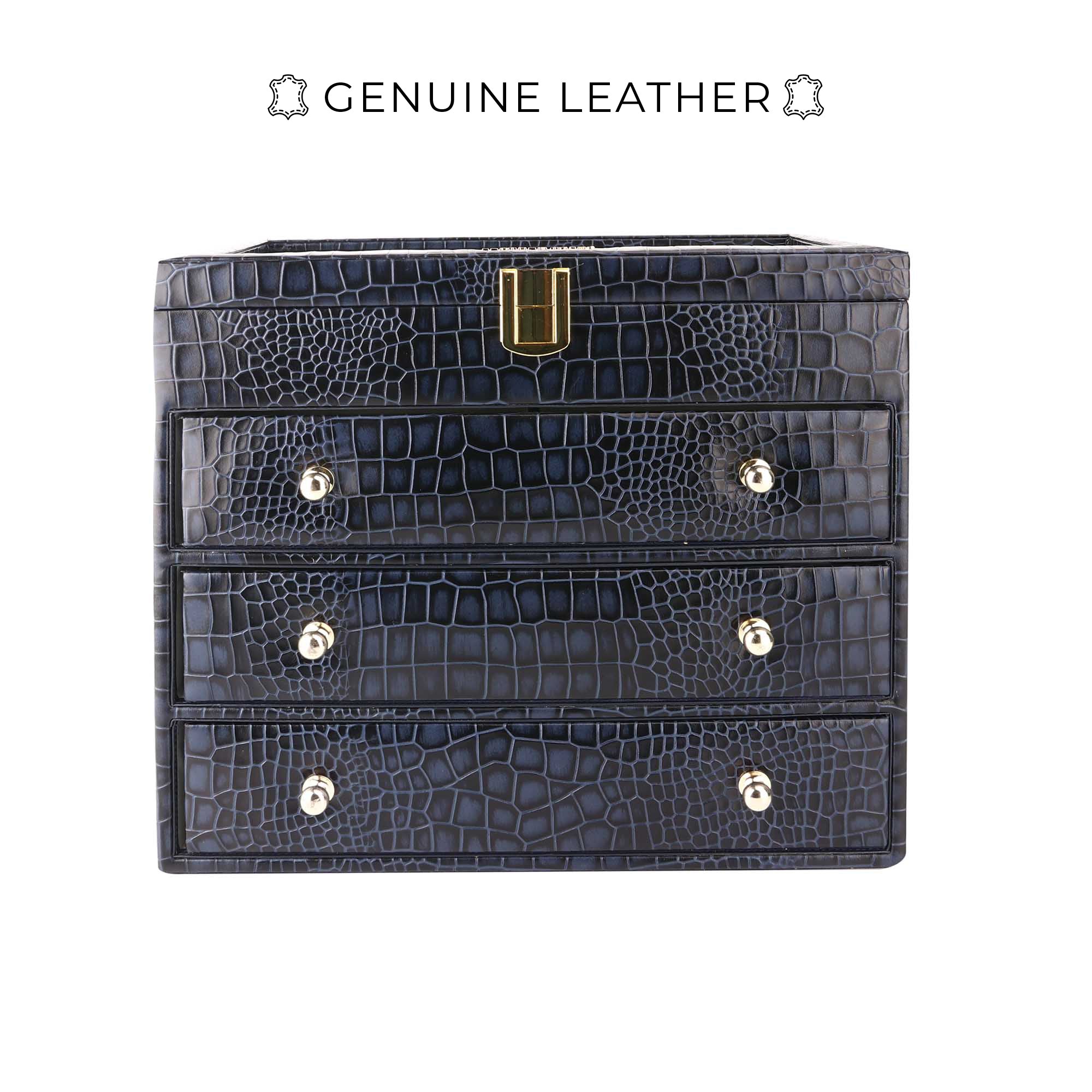 NOAH Sunglass Cum Watch Box | Watch Box | Sunglass Box | 100% Genuine Leather Wrist Watch Case| Hold 24 Slot Watch Box | 6 Slot Sunglasses | Customize your tray | Luxury Watch Case with Display Sunglasses | Color: Blue, Green & Brown Leather Talks