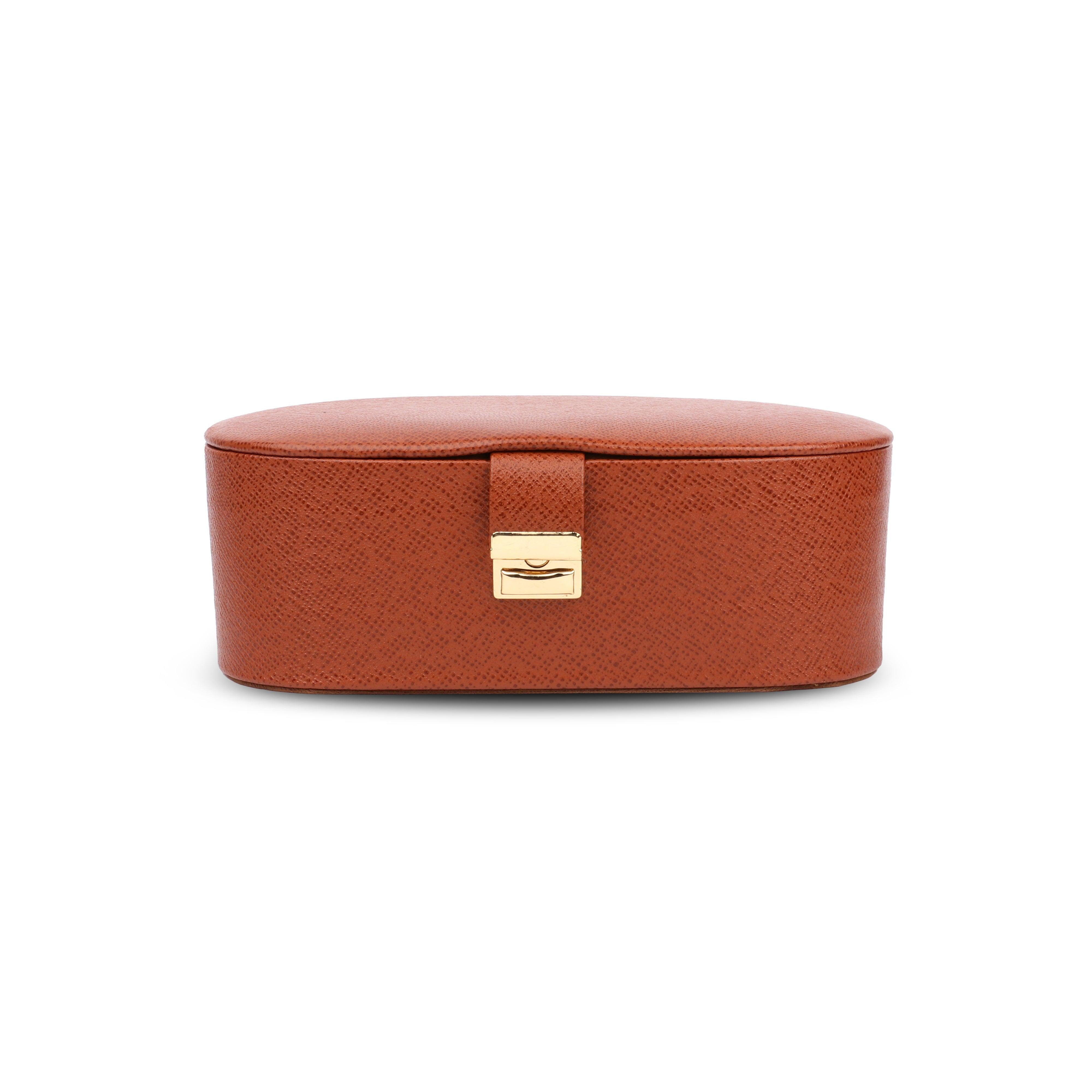 Jewellery Box III | Leather Jewellery storage Box | Color: Saffiano Brown, Orange Leather Talks
