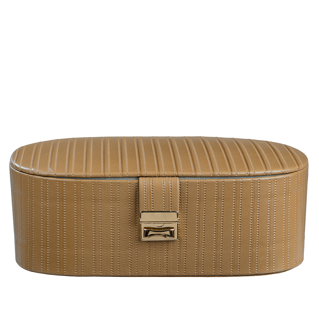 Jewellery Box III | Leather Jewellery storage Box | Color: Stich Cherry, Brown, Tan Leather Talks
