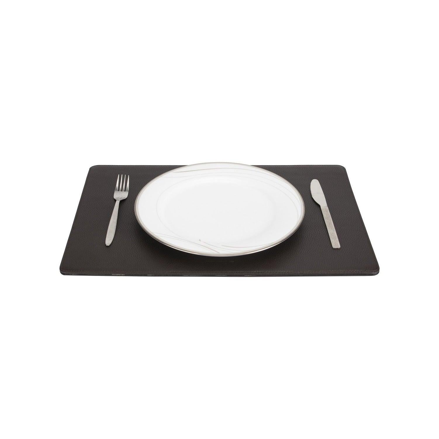 Handmade Genuine Leather Table Mat | Set of 6 | Color: Dark Brown