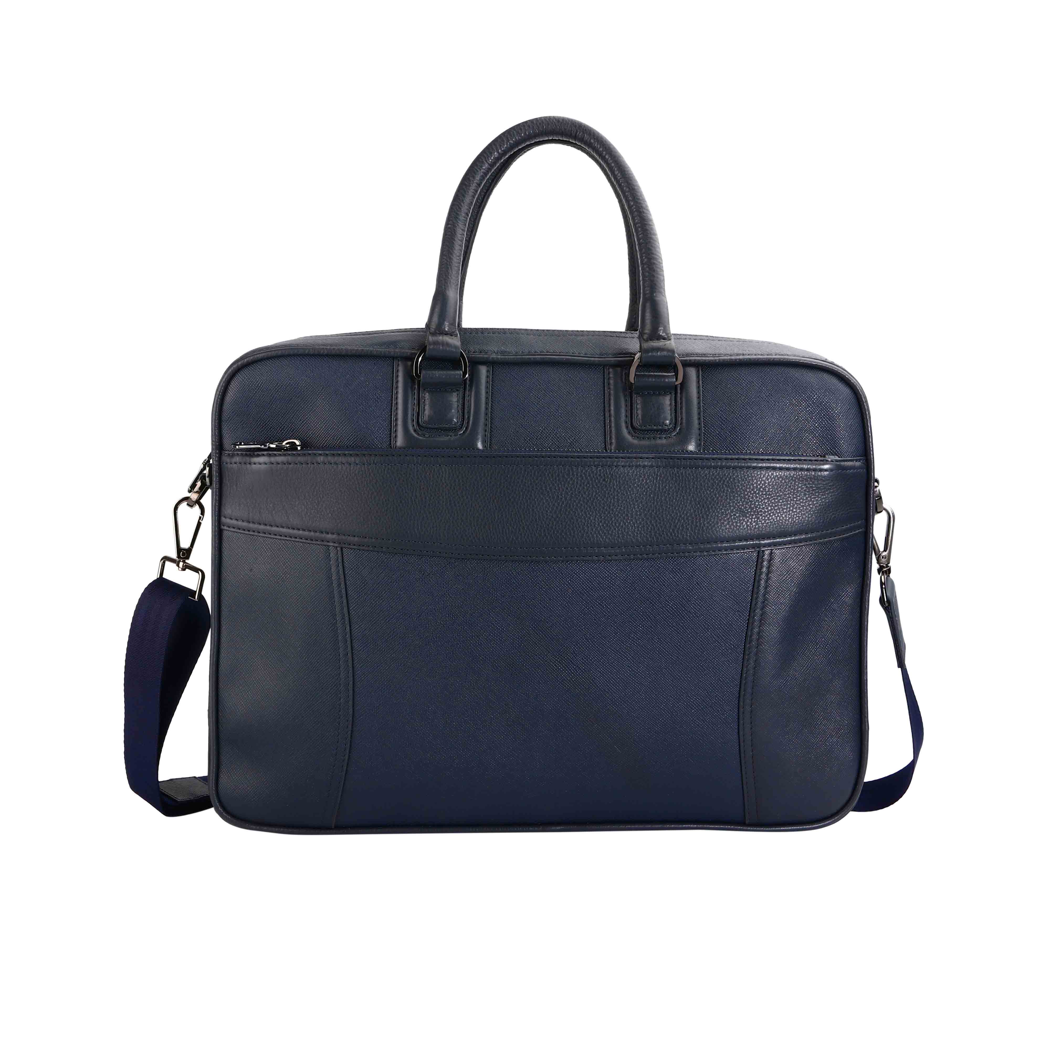 Smith | Leather Portfolio Bag | 100% Genuine Leather | Lifetime Service Warranty | Color: Blue