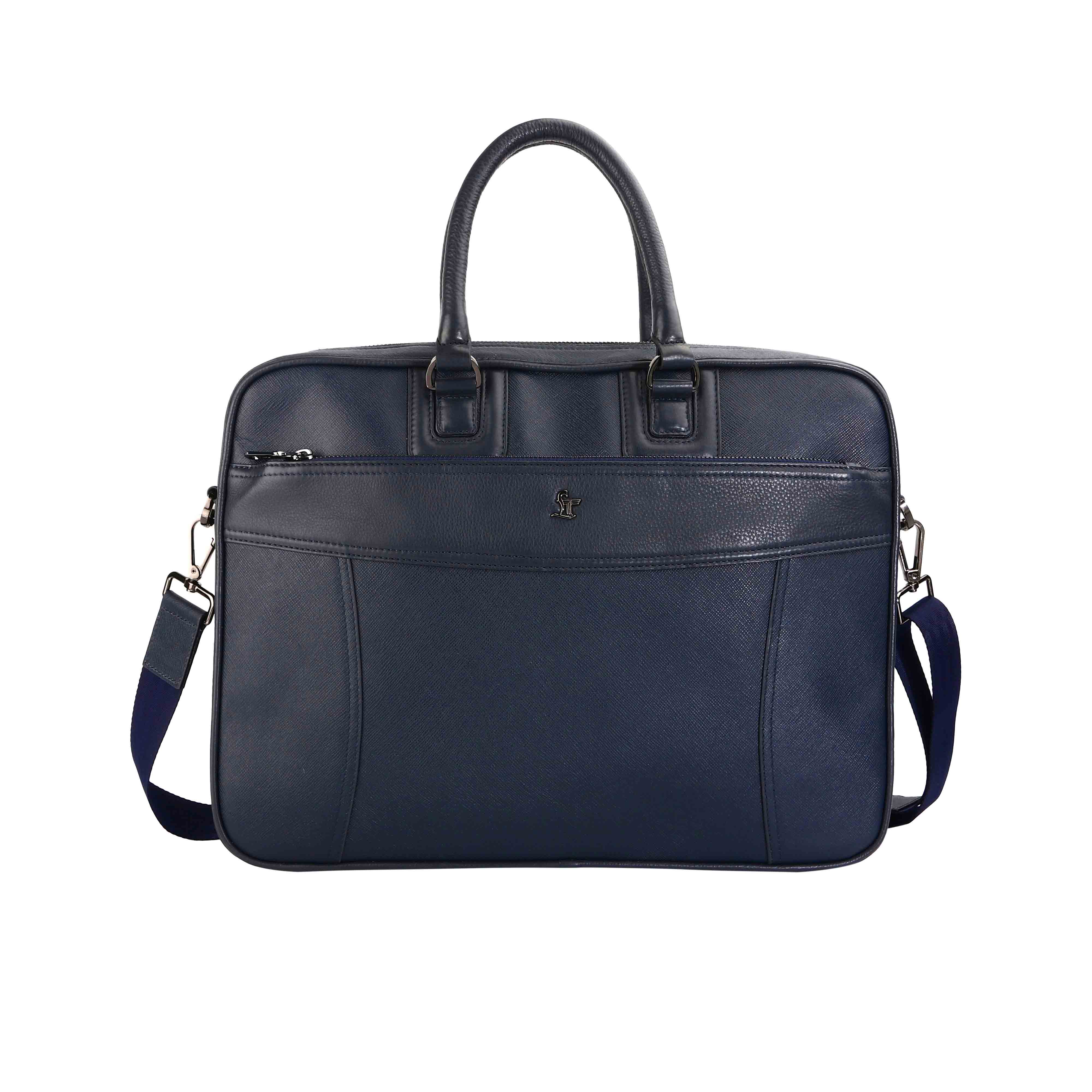 Smith | Leather Portfolio Bag | 100% Genuine Leather | Lifetime Service Warranty | Color: Blue