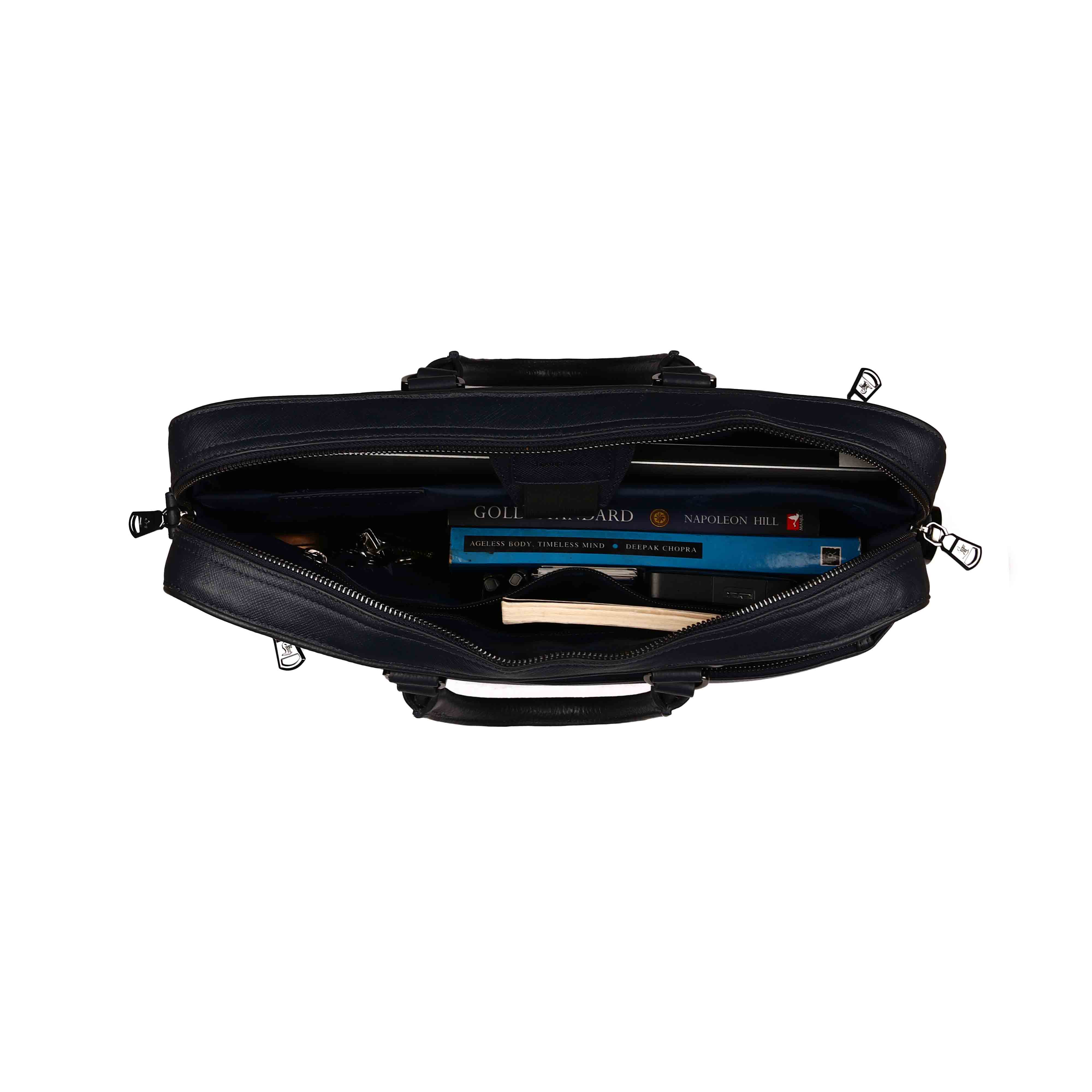 Smith | Leather Portfolio Bag | 100% Genuine Leather | Lifetime Service Warranty | Color: Blue