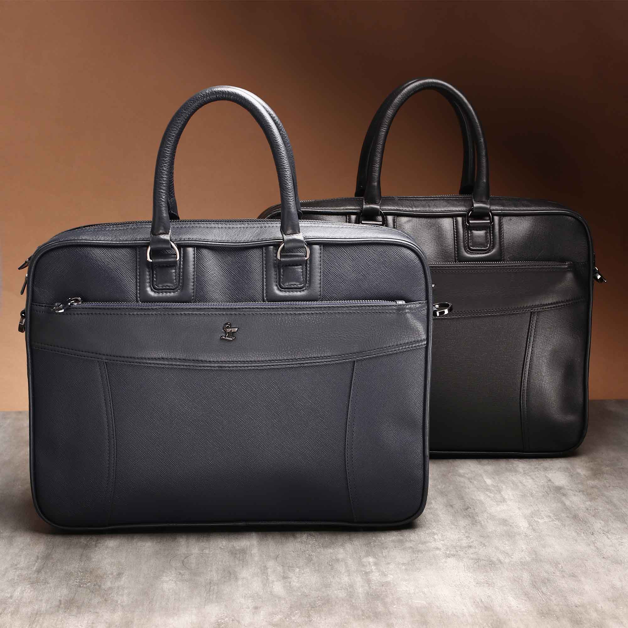 Smith | Leather Portfolio Bag | 100% Genuine Leather | Lifetime Service Warranty | Color: Blue