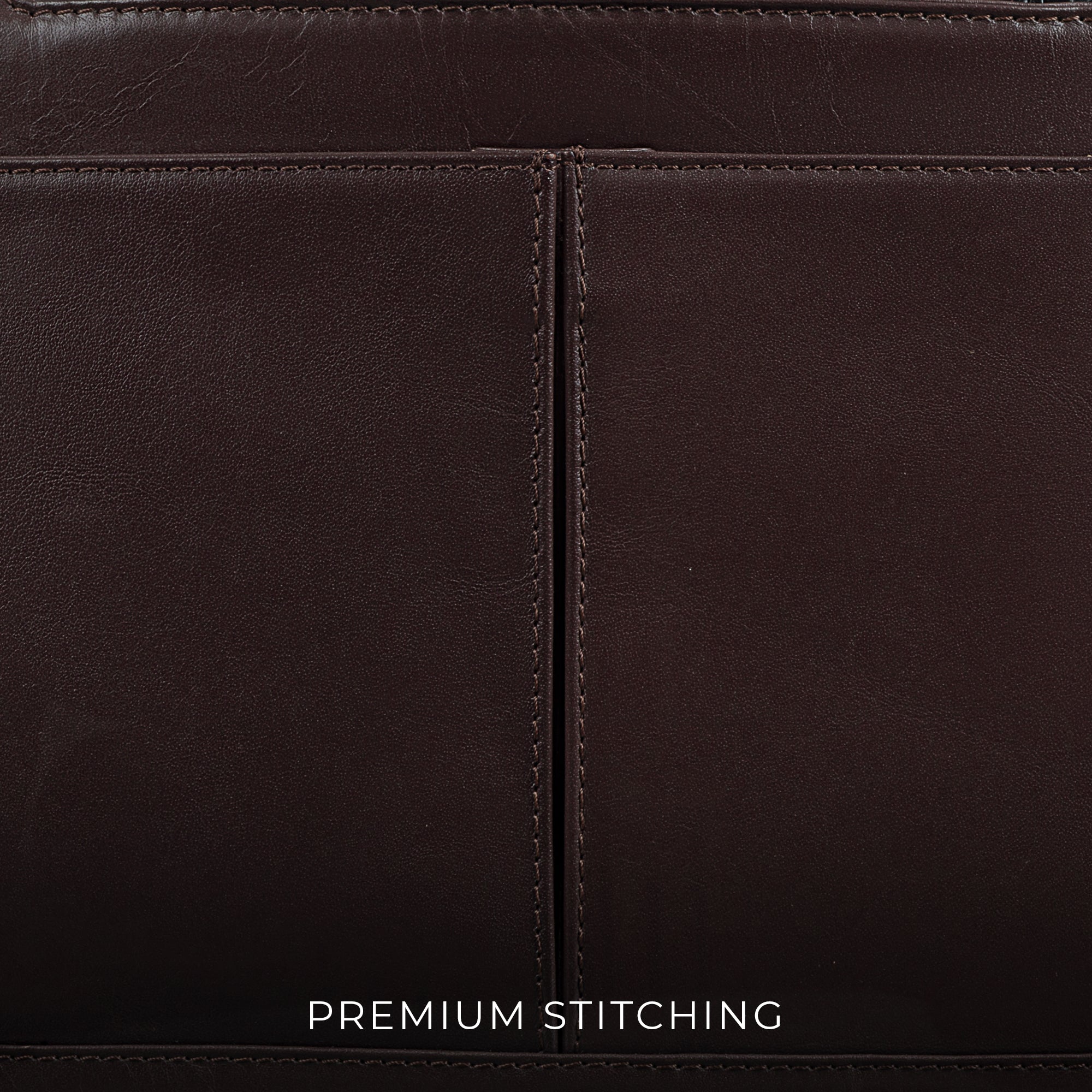 Fortune Series | Leather Portfolio Bag for Men | Single Zipper Laptop Bag | 100% Genuine Leather | Color: Brown