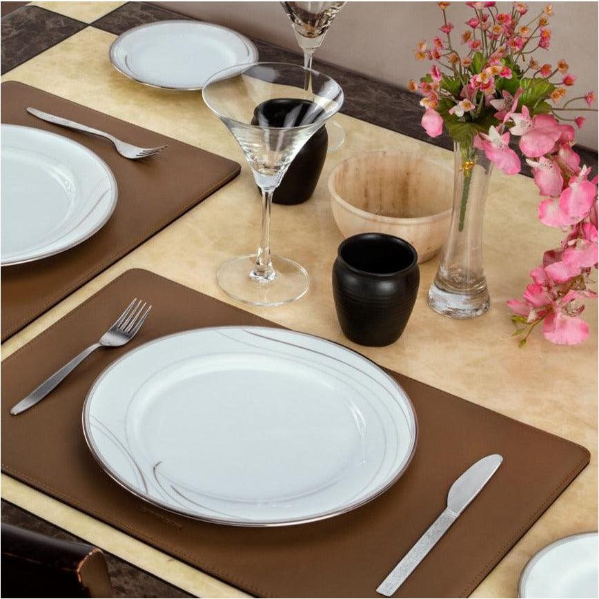 Handmade Genuine Leather Table Mat | Set of 6 | Color: Light Brown