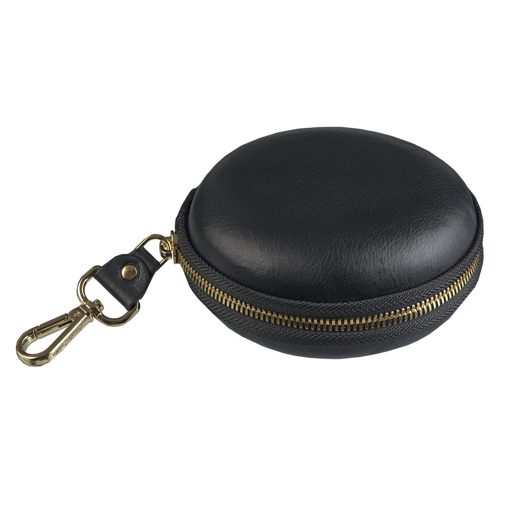 Tech Kit | Leather Pouch for Mobile Charger | Premium Nappa Leather | Color: Black