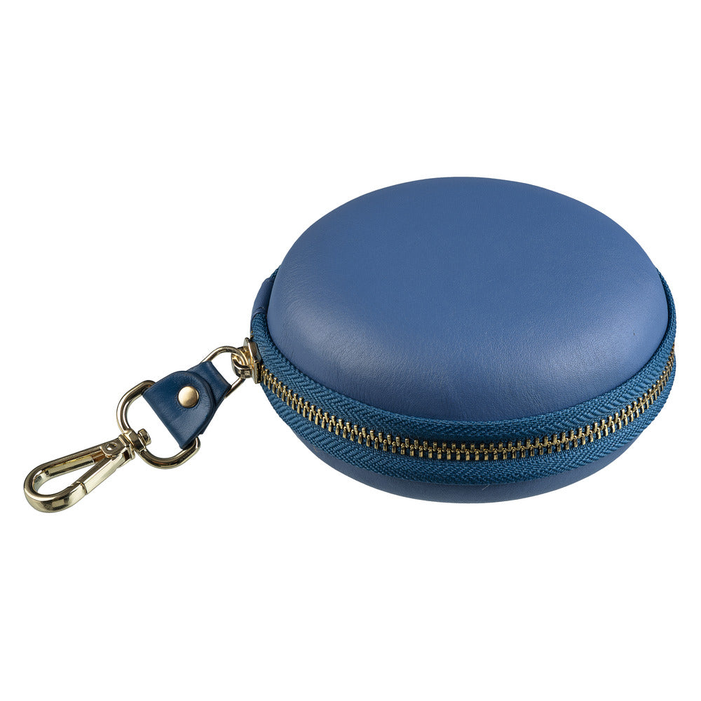 Tech Kit | Leather Pouch for Mobile Charger | Premium Nappa Leather | Color: Blue