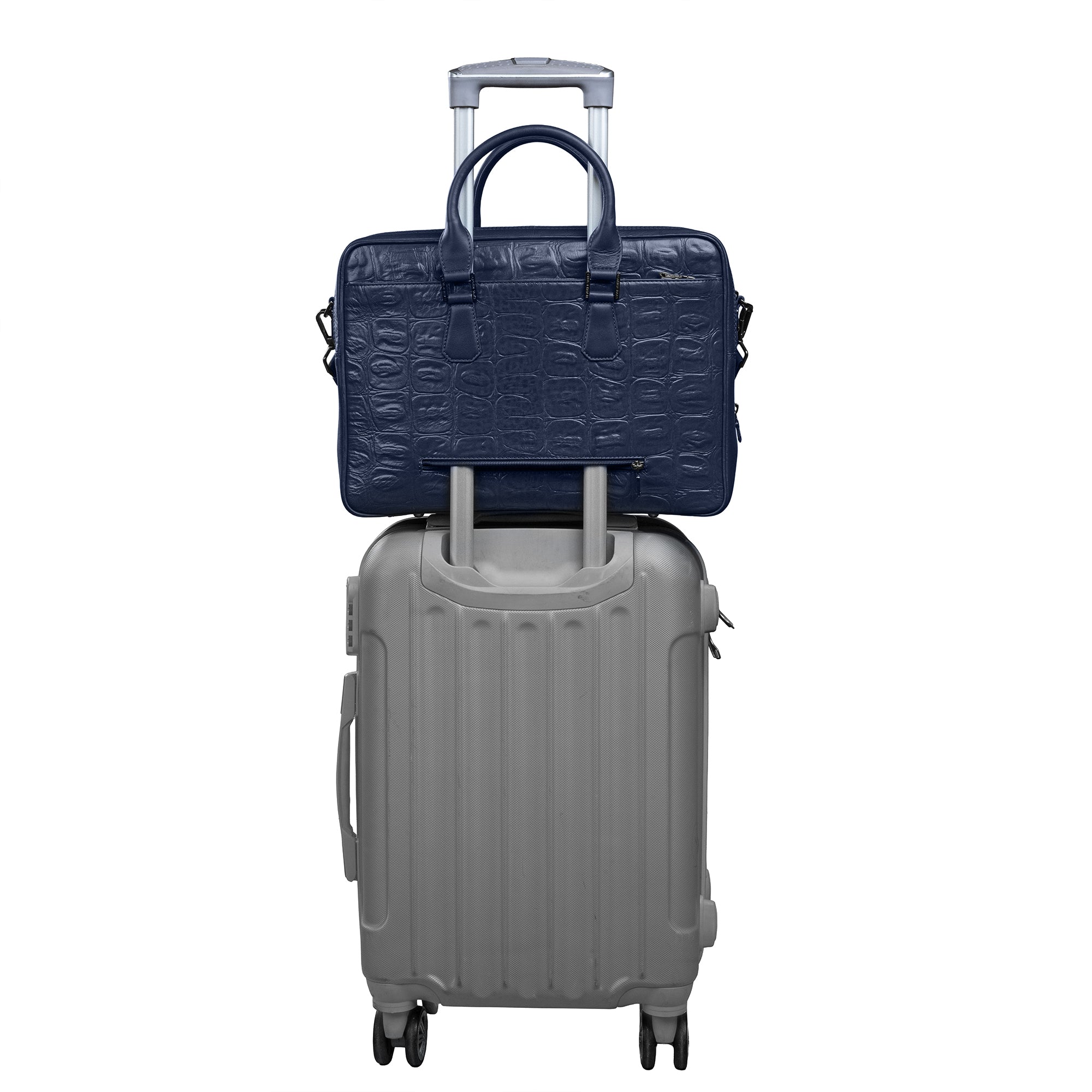 Great Dane | Genuine Leather Leather Portfolio Bag | For Office Use | Colour - Blue Leather Talks