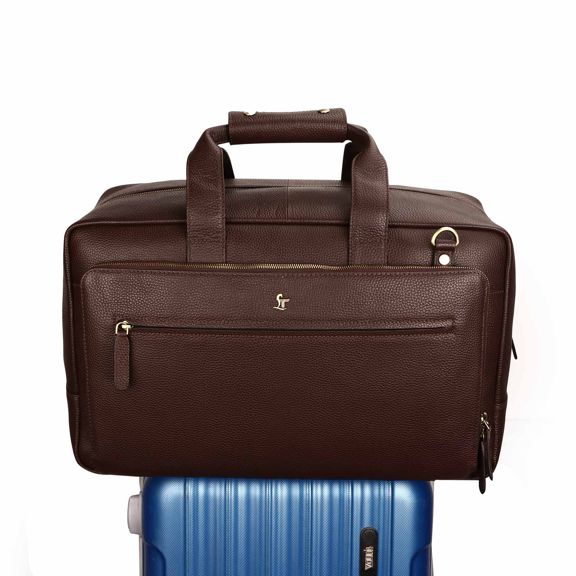 MarcoPolo Travel Duffle Bag| Colour: Black & Brown LeatherTalks