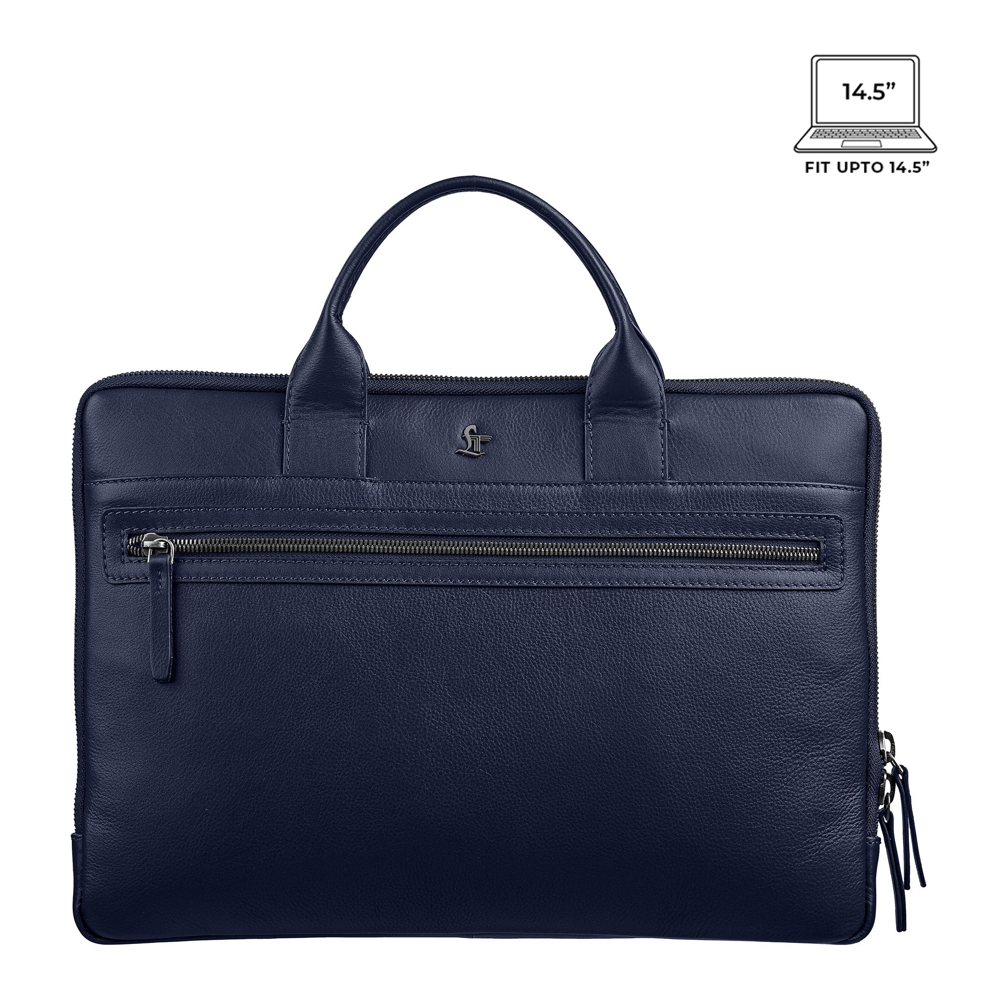 Laptop Sleeve V | Leather Laptop Sleeve | Lifetime Service Warranty | 100% Genuine Leather | Color: Blue