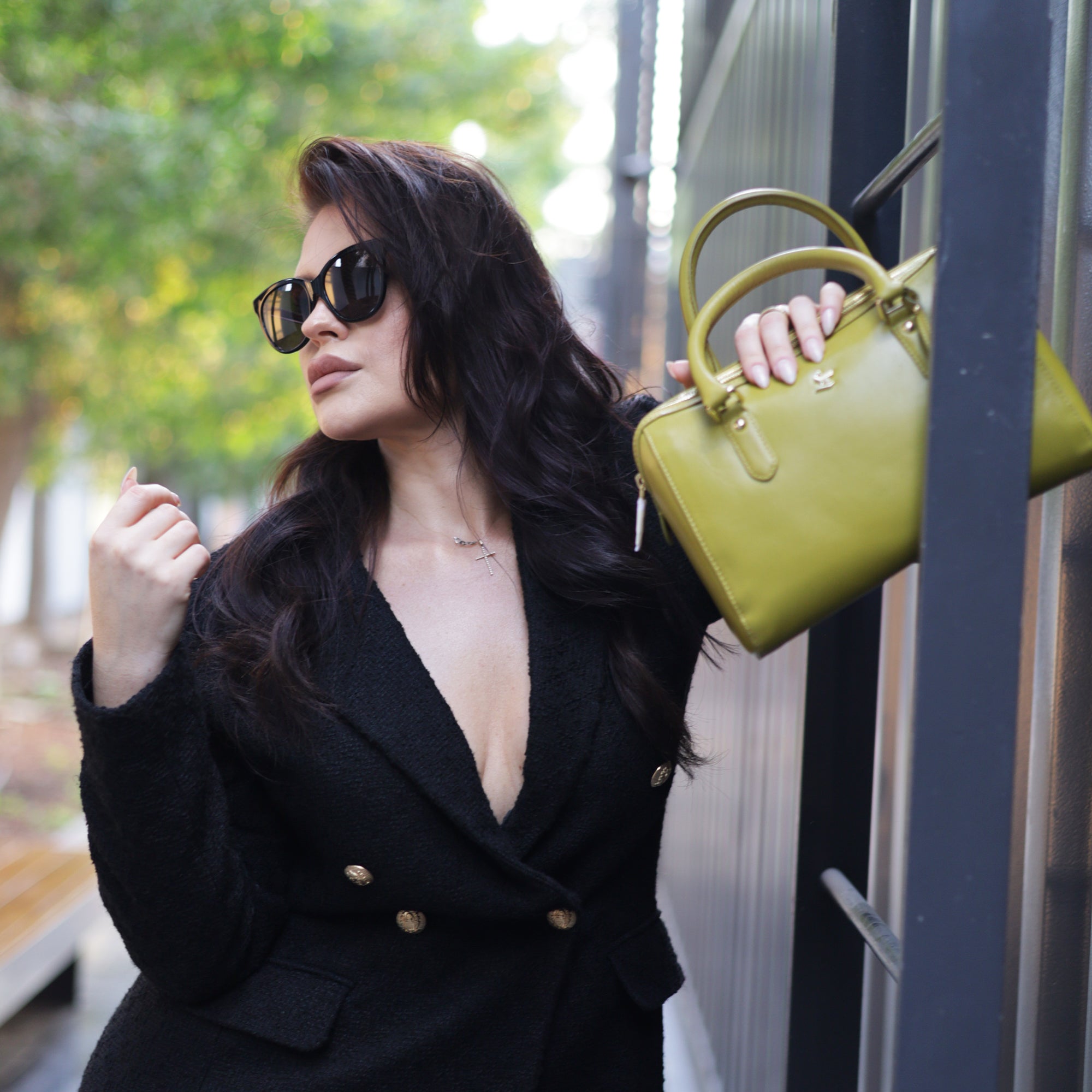 Enna Sling Purse for Women | Leather Handbag For Women | 100% Genuine Leather | Color: Lemon Green