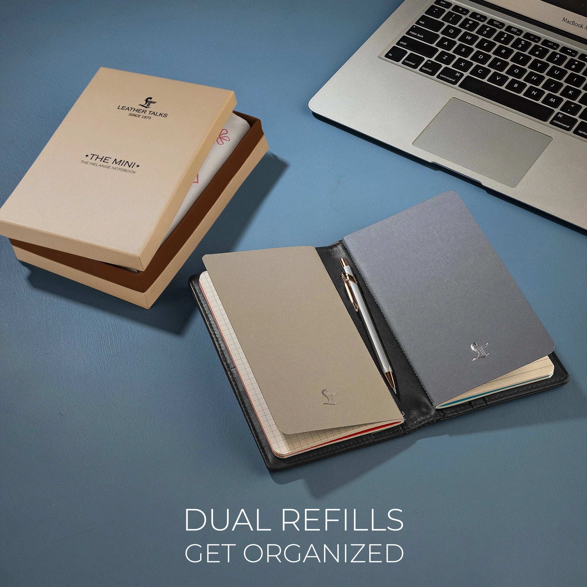 The Mini Melunge Luxury Pure Leather Notebook| Premium Leather Diary For Men & women | 100% Genuine Leather | Handmade Leather Journal - Black Leather Talks