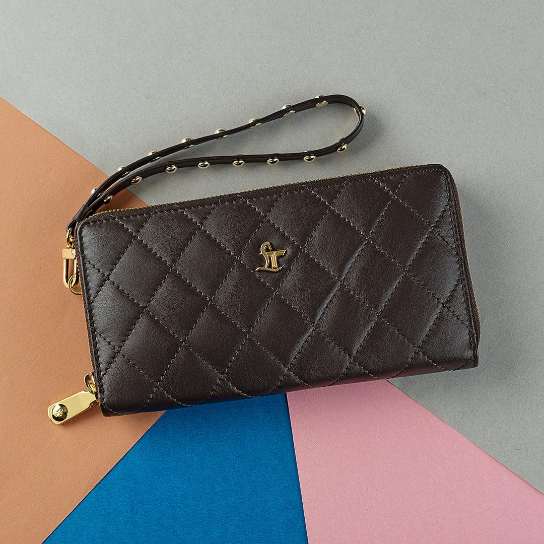 Slim leather wallet for women