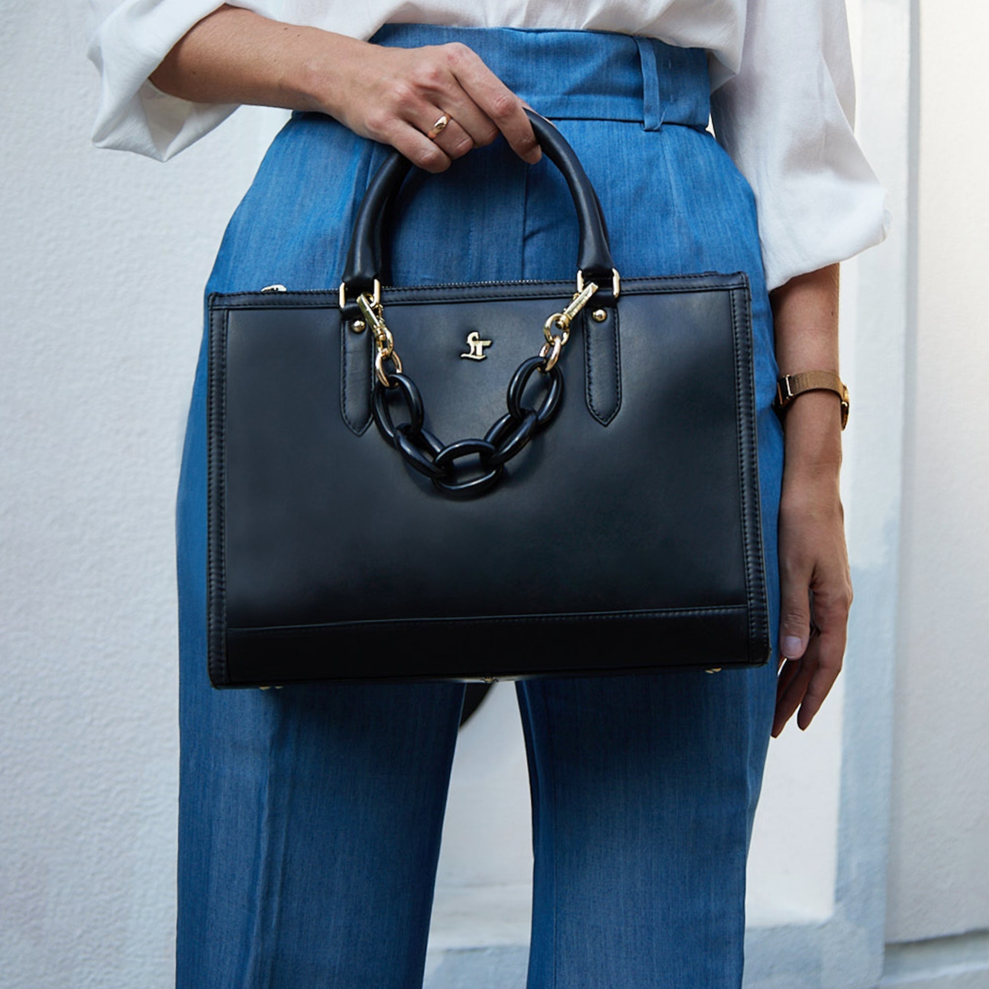 Window Sr. - Genuine Leather Handbag for Women | Premium Satchel Bags & Stylish Ladies Bags | Color: Black Leather Talks