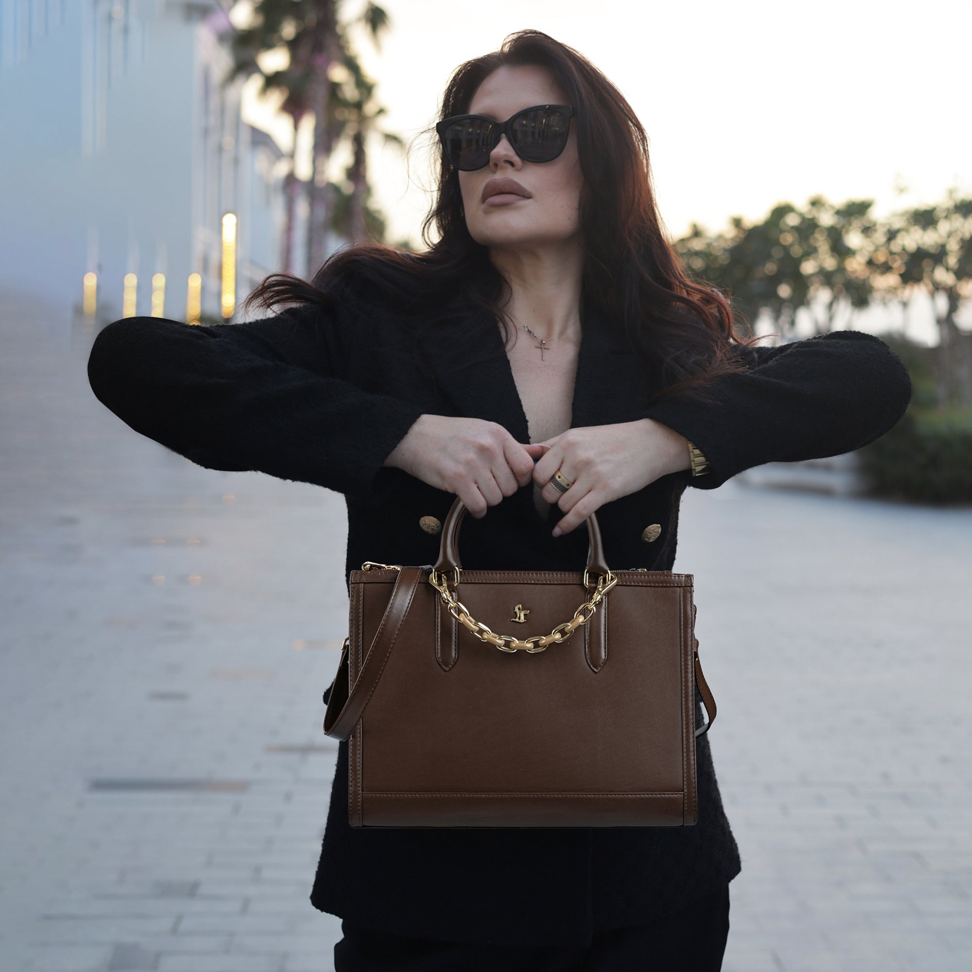 Window Sr. - Genuine Leather Handbag for Women | Premium Satchel Bags & Stylish Ladies Bags | Color: Brown Leather Talks