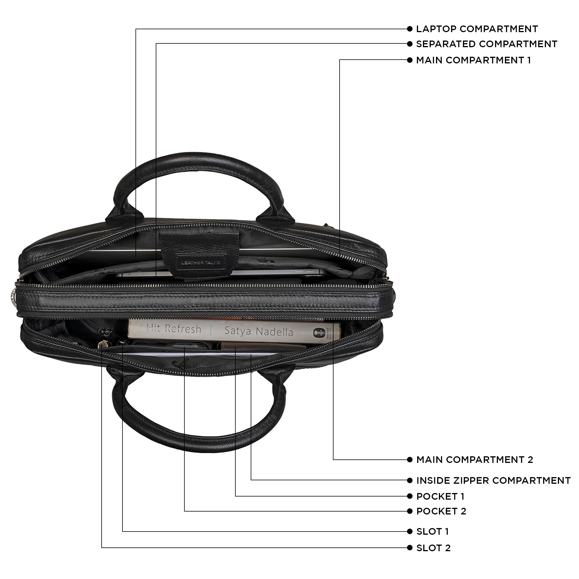 Austin Premium Travel-Friendly Leather Laptop Bag | Leather Talks Leather Talks