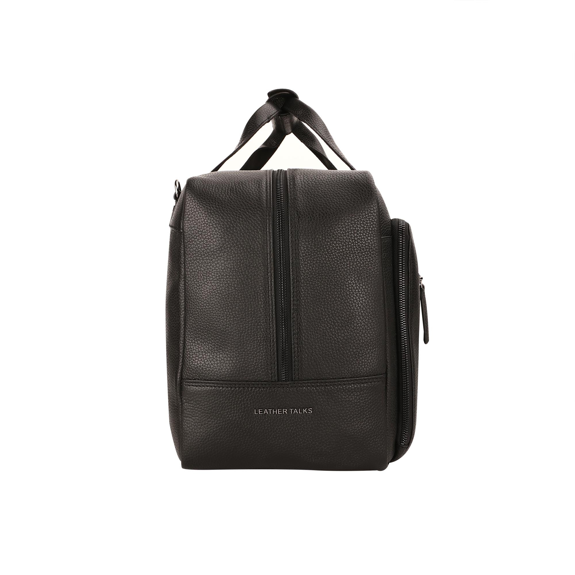 MarcoPolo Travel Duffle Bag| Colour: Black & Brown LeatherTalks