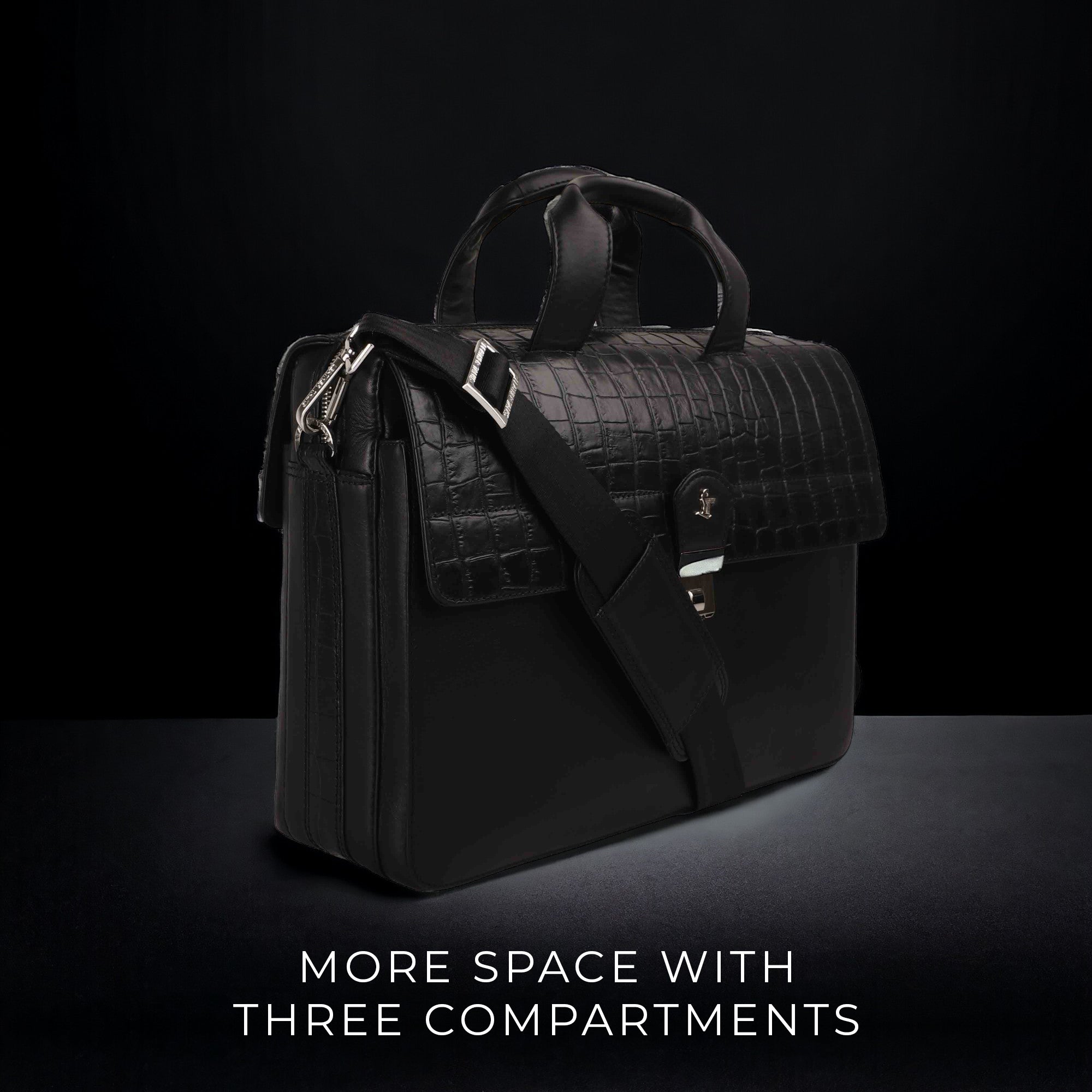 Ruvido II V 2.0 Luxury Leather Laptop and Office Bag for Men, designed to fit 15-inch laptops, offering a stylish and durable storage solution for professional use.