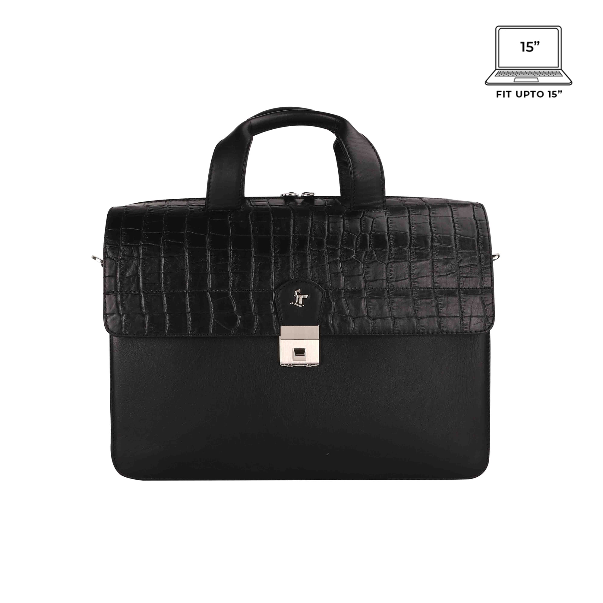 Ruvido II V 2.0 Luxury Leather Laptop and Office Bag for Men, designed to fit 15-inch laptops, offering a stylish and durable storage solution for professional use.